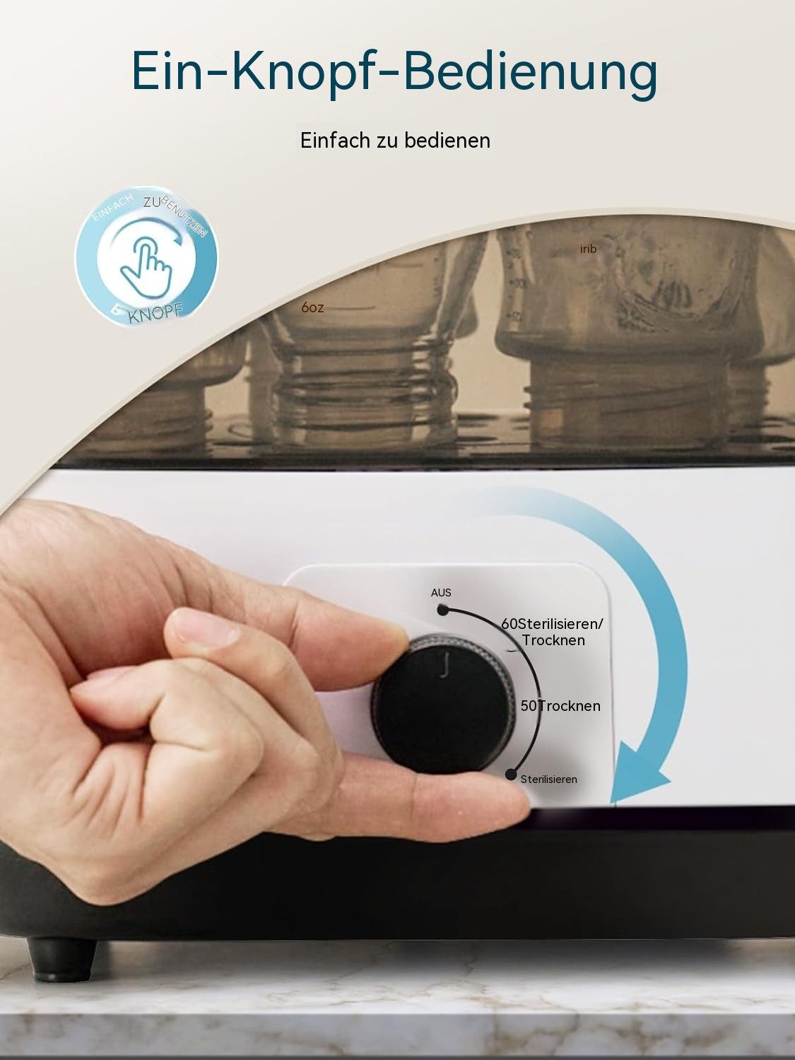 Topcony Dampfsterilisator Sterilisator mit Trocknungsfunktion & HEPA-Filter für Babyflaschen, 4-in-1 Auto-Flaschen Sterilisator Baby, Dampfsterilisation mit HEPA-Trocknung – hygienisch & chemiefrei, für Babyartikel, Babyflaschen & Milchpumpen-Zubehör