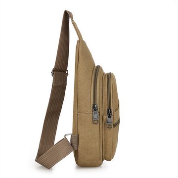 Rouemi Bauchtasche Lässige Herrentasche mit großem Fassungsvermögen, Canvas-Crossbody-Bag