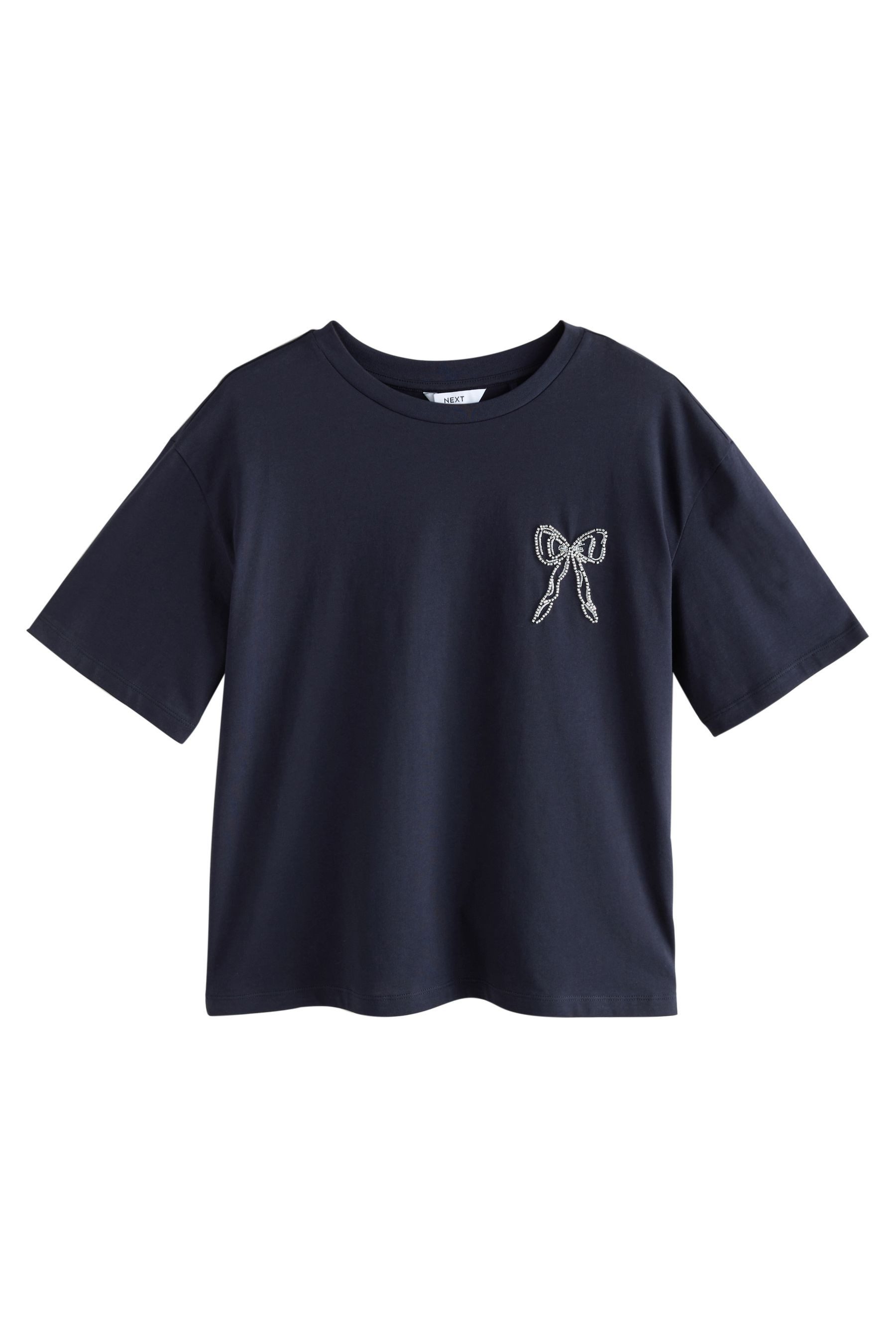 Next T-Shirt T-Shirt mit verzierter Schleife (1-tlg) günstig online kaufen