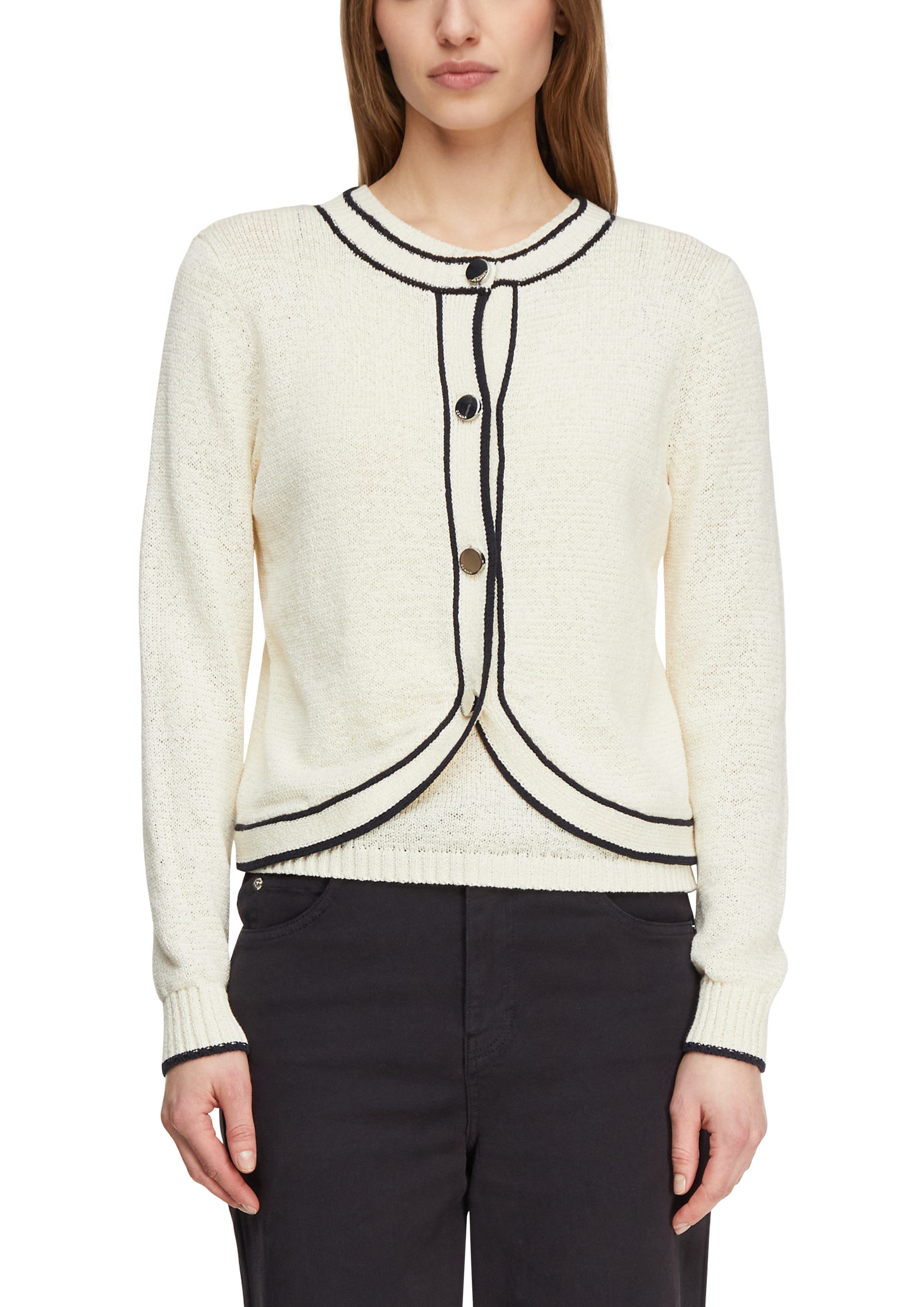 comma Strickjacke mit Kontrast-Details