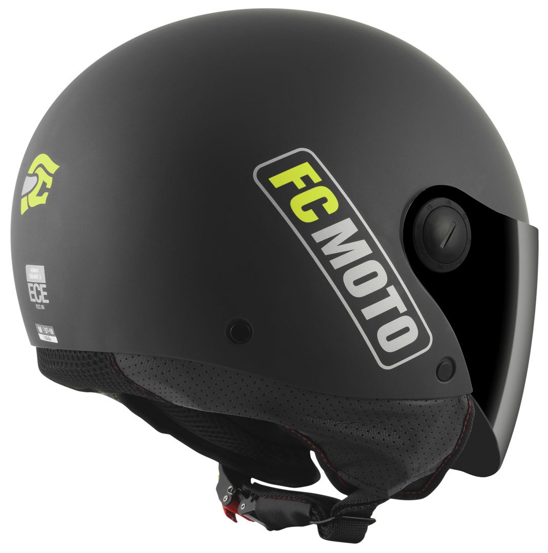 FC-Moto Motorradhelm Square-RS Jethelm, herausnehmbares Innenfutter