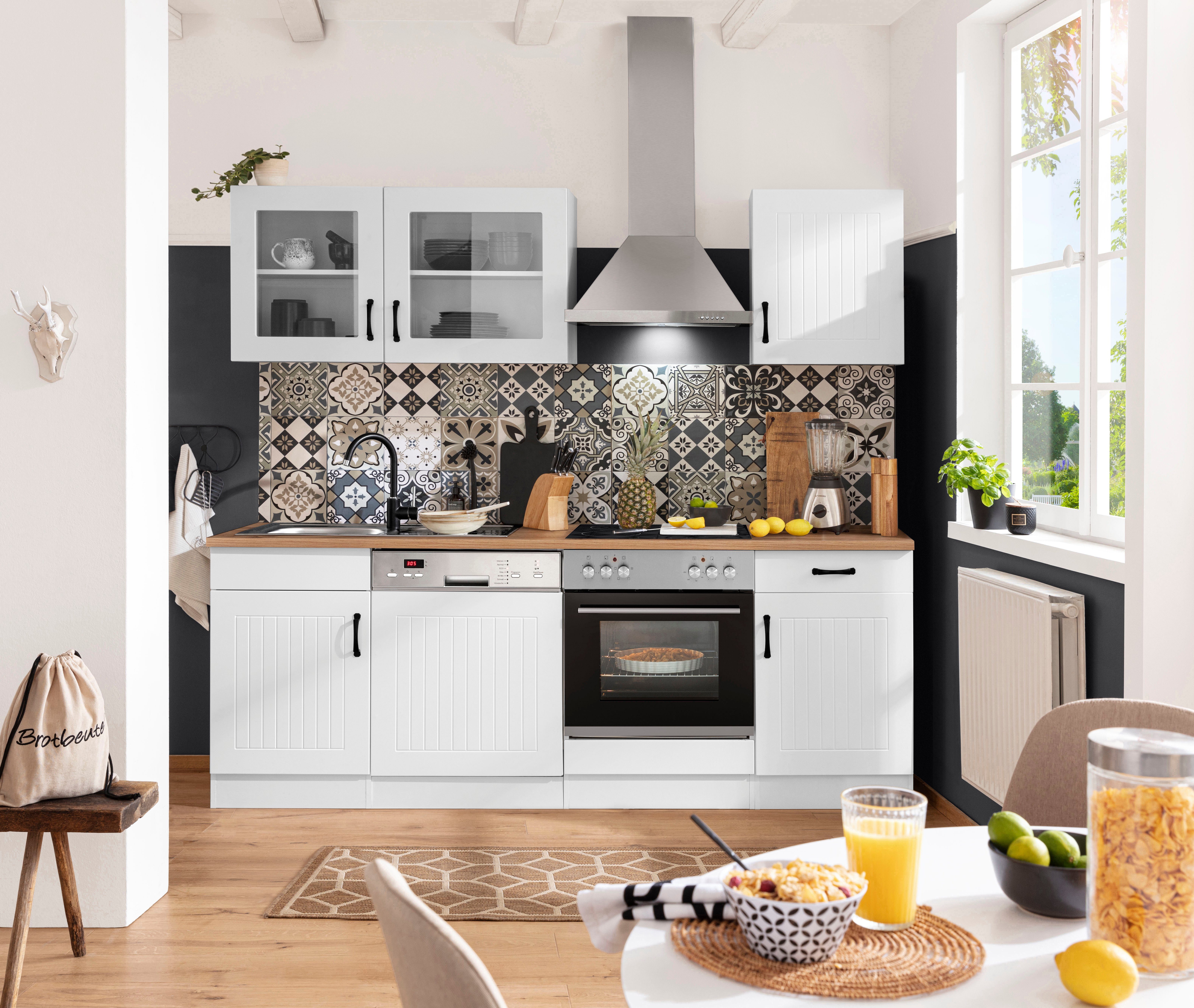 KOCHSTATION Küchenzeile KS-Athen, mit E-Geräten, Breite 220 cm, mit hochwer günstig online kaufen