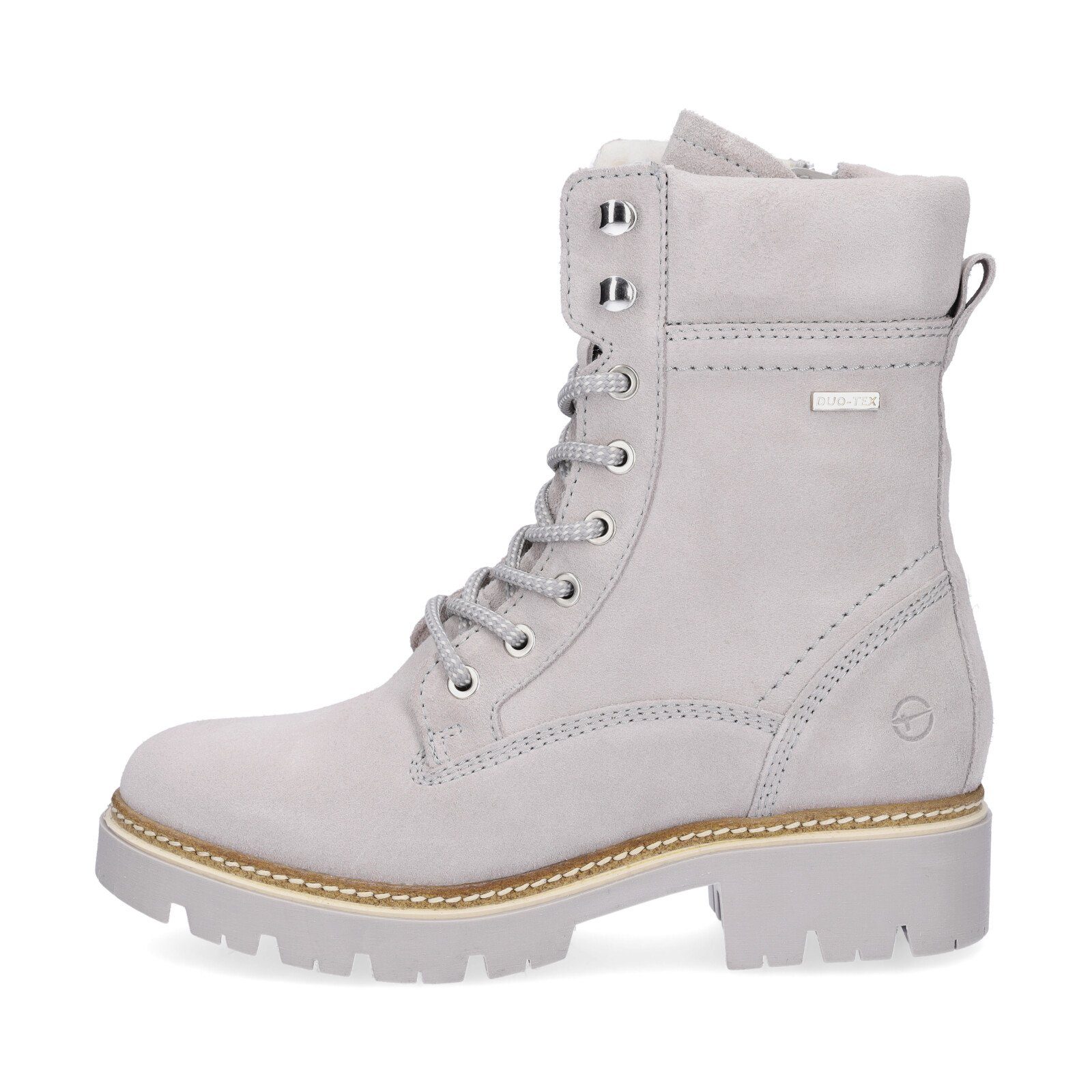 Tamaris Tamaris grau Schnürboot Grau Schnürboots Leder Damen (LIGHT GREY)