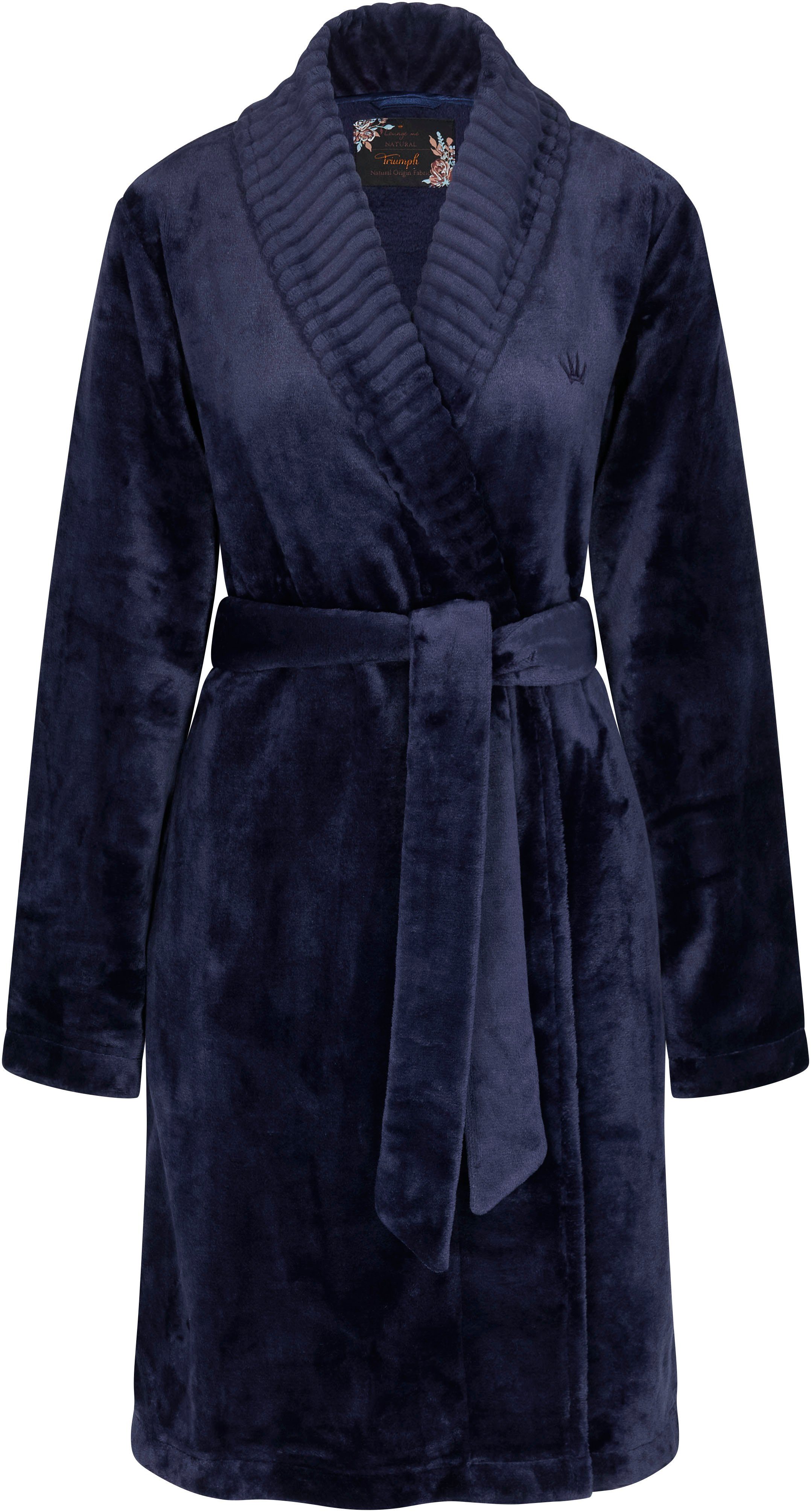 Triumph Morgenmantel Robes Fleece Robe 01, Midilänge, Fleece, Gürtel,  Praktische Satinschlaufe zum Aufhängen an der Tür