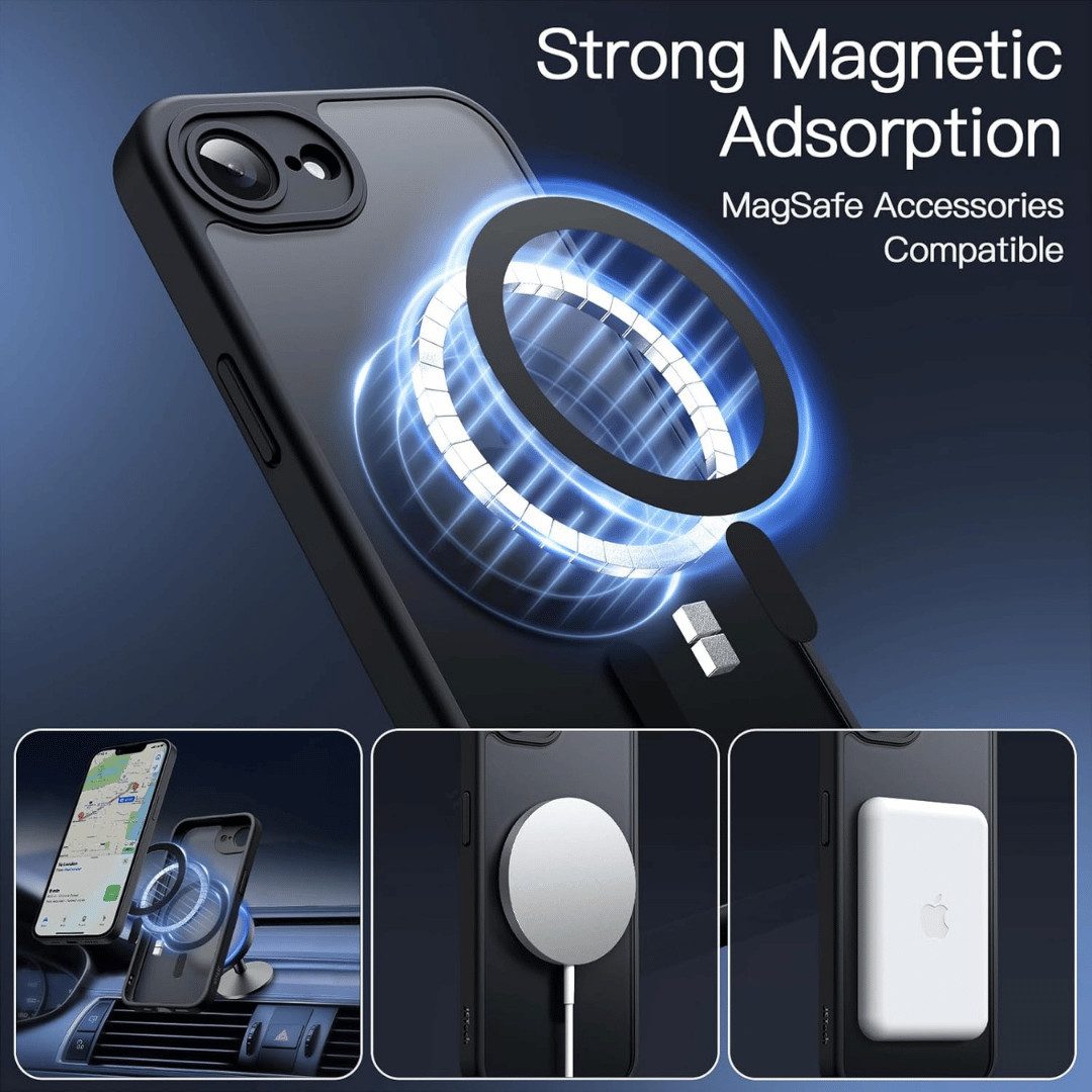 SmartUP Smartphone-Hülle für iPhone 16e MagSafe Transparent Silikon Ultra Slim Case Handyhülle 6,1 Zoll, MagSafe-Technologie – Bild 3 von 5