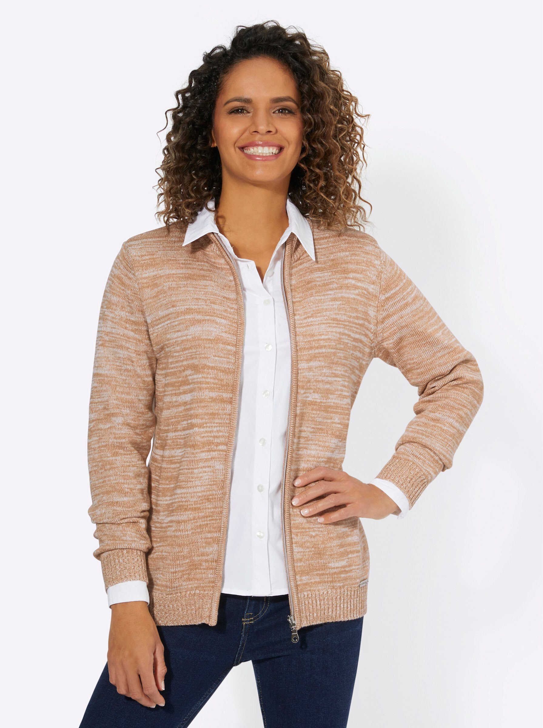 WITT WEIDEN Strickjacke camel-ecru-meliert