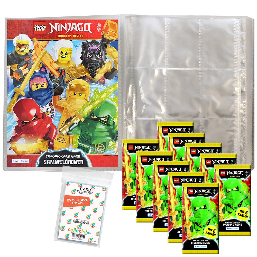 Blue Ocean Sammelkarte LEGO Ninjago 9 Cards -1 Leere Sammelmappe+10 Booster+Collect-it Hüllen