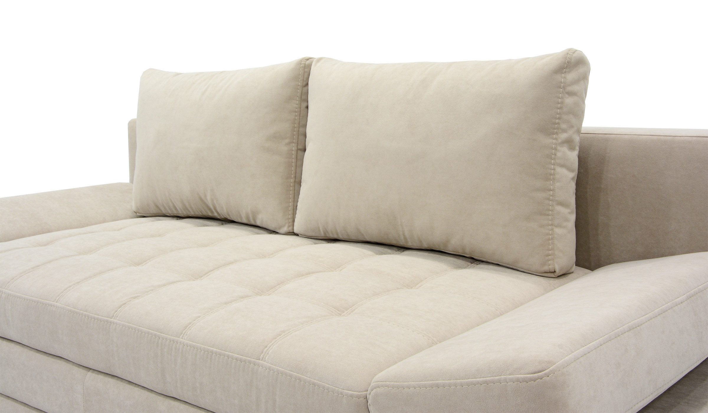 Hygger Möbelhaus Schlafsofa „Barni" Sofa mit Bettfunktion und Bettkasten, Inkl. Armteilverstellung, Die Kombination aus Wellenunterfederung und Federkern sorgt, für langlebige, stabile Sitzqualität. Liegefläche 145x202 cm.