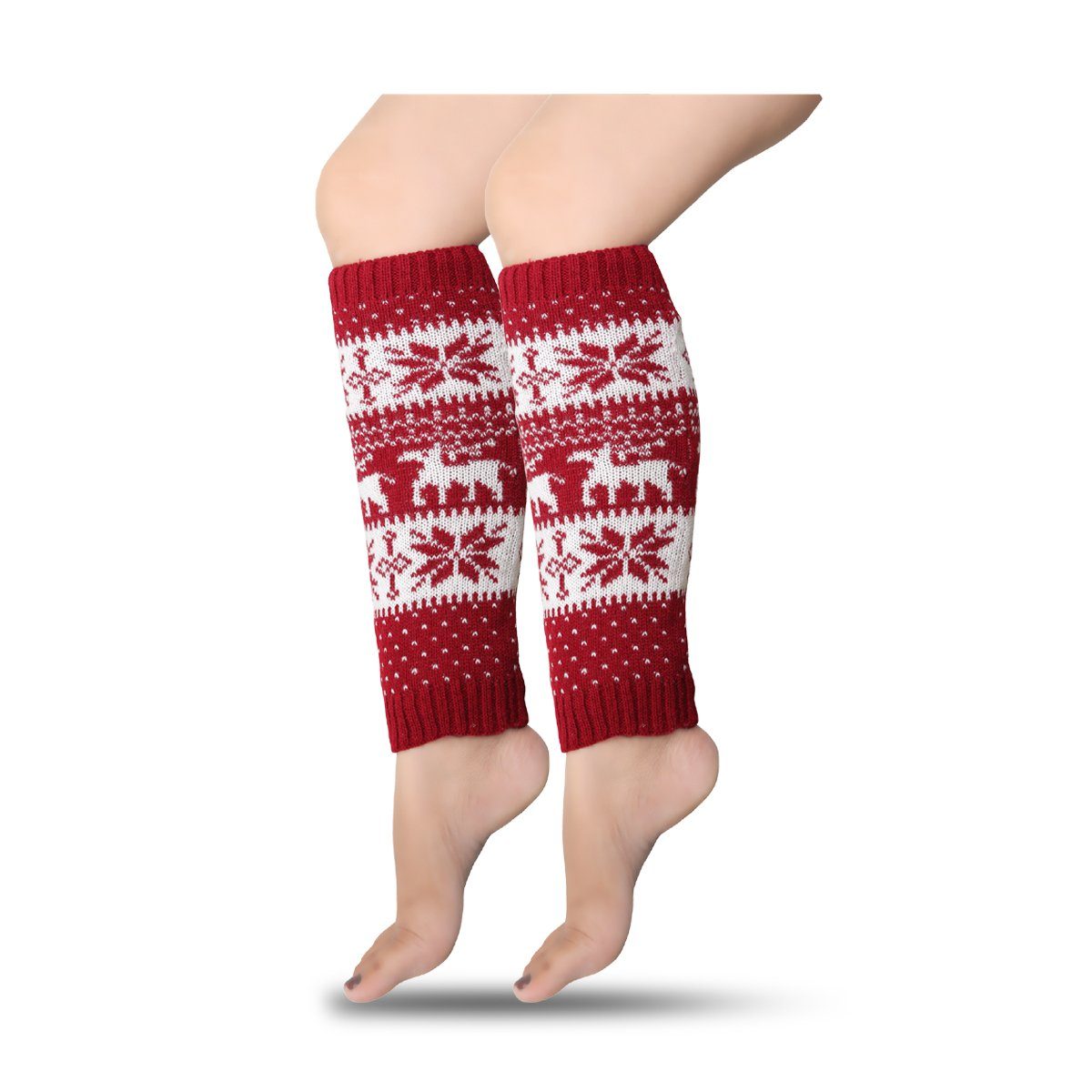 1 Norwegersocken Überzieher Warm Sonia Onesize Originelli "Norweger" Paar rot Beinstulpen Weihnachtsmuster