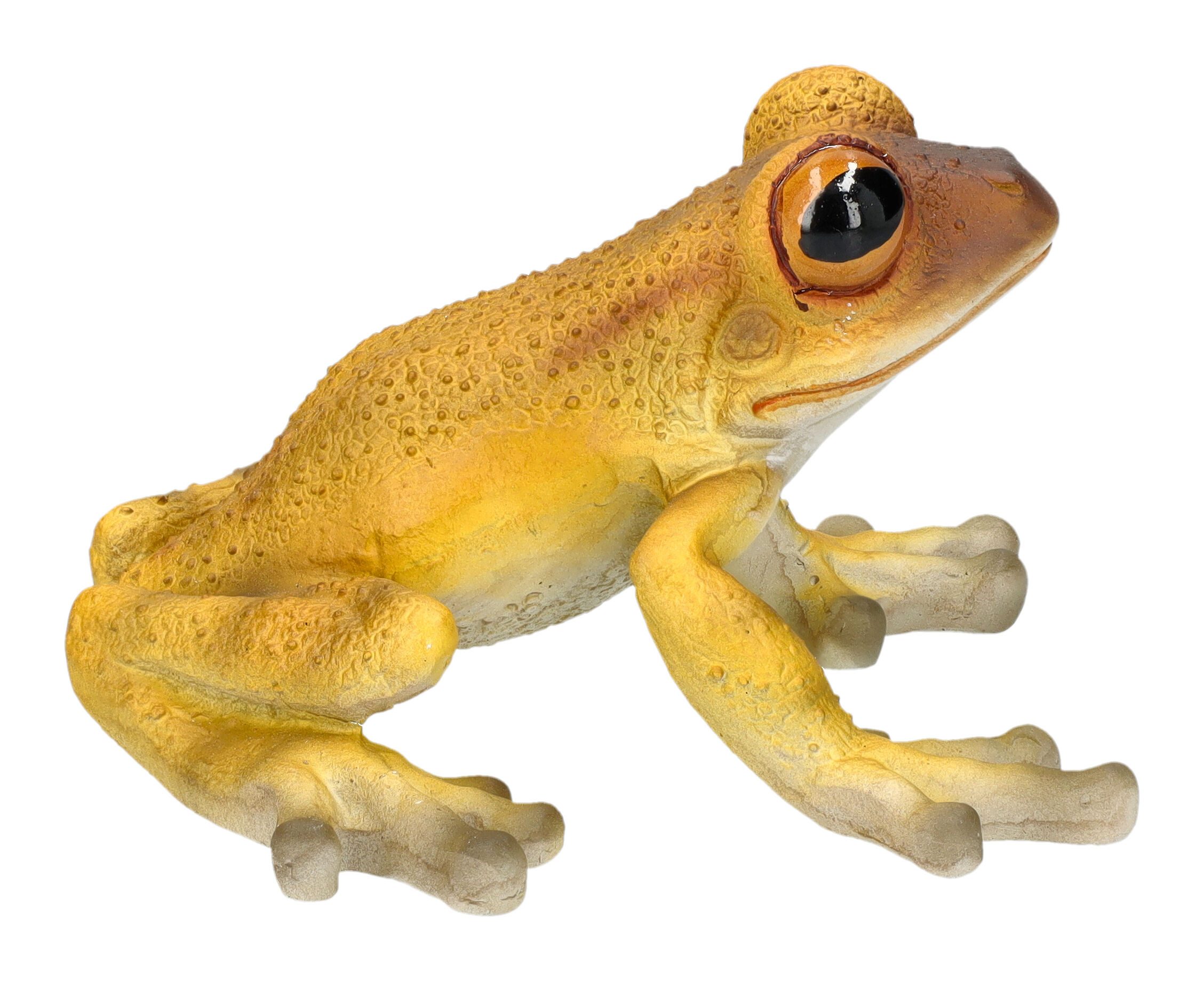 Gartenfigur Gartenfiguren - Tropischer Frosch braun-gelb - Dekofigur - HotAnt Deko
