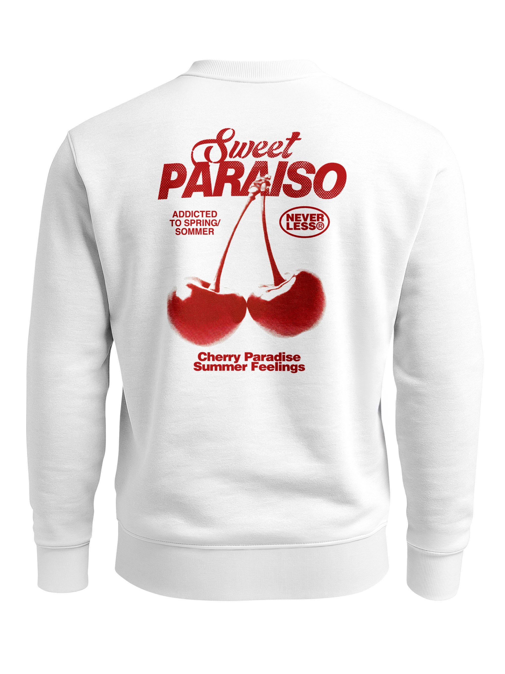Sweatshirt Sweatshirt Herren Pullover mit Backprint Sweet Paraiso Kirschen