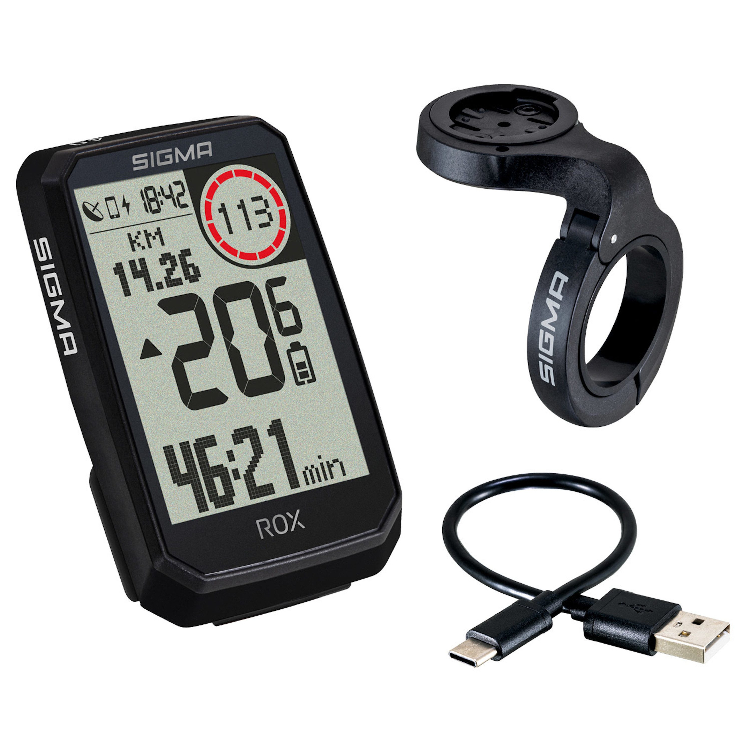 SIGMA Fahrradcomputer Rox 4.0 Endurance HR Set GPS Fahrradtacho Fahrradnavi