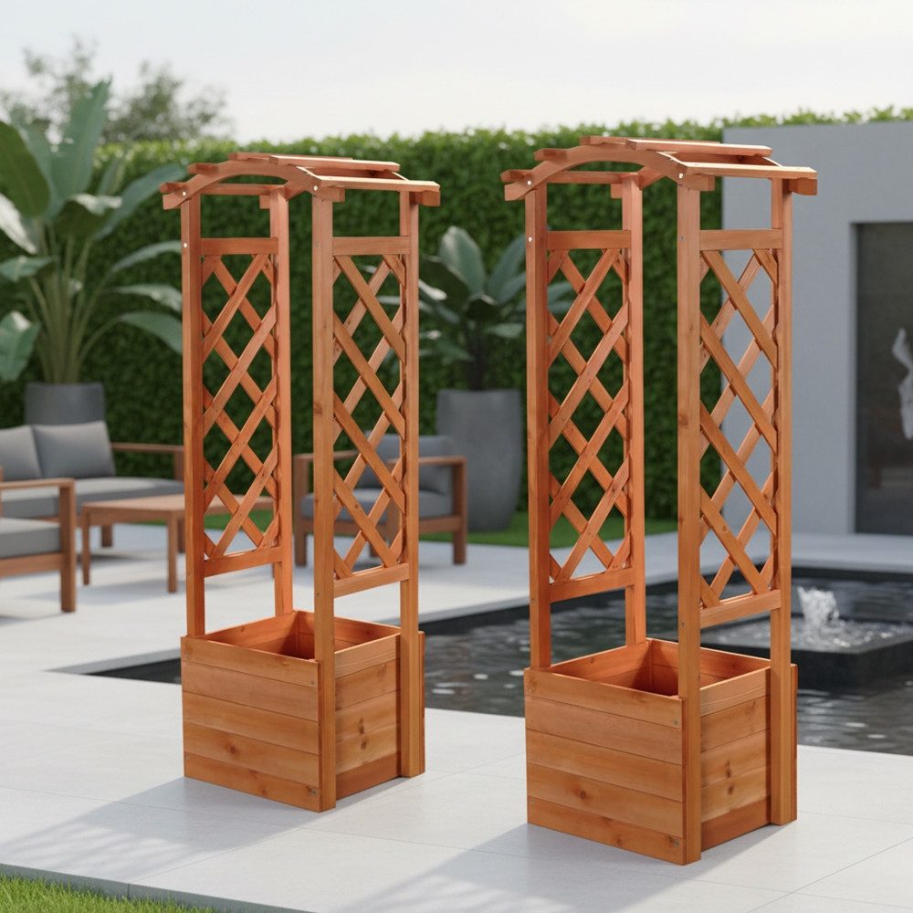 Feel2Home Rankhilfe Rankhilfe 2er Set Rankhilfe Garten Pflanzkasten mit Rosenbogen Set, 2 St., 2 Pflanzkasten mit Rankhilfe, Blumenbogen für die verschiedensten Blumen- und Pflanzenarten