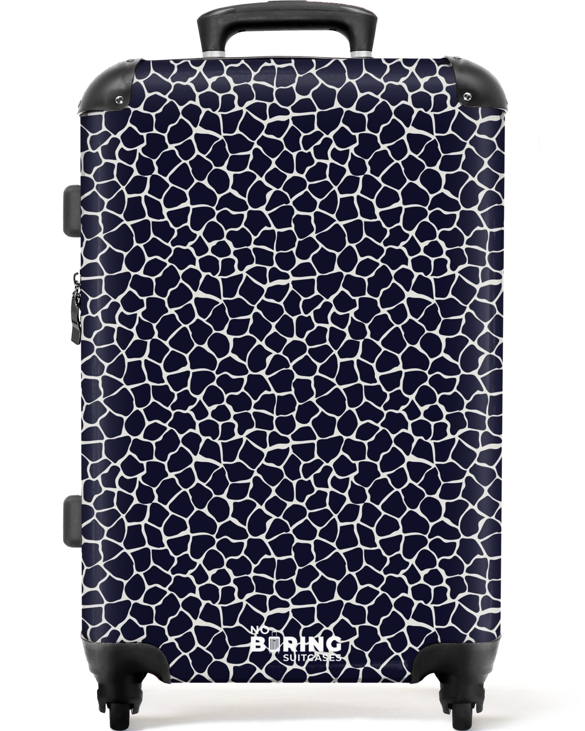 Hartschalen-Trolley mit leuchtende Räder - Tiermuster Giraffe blau 67 cm - 72 L