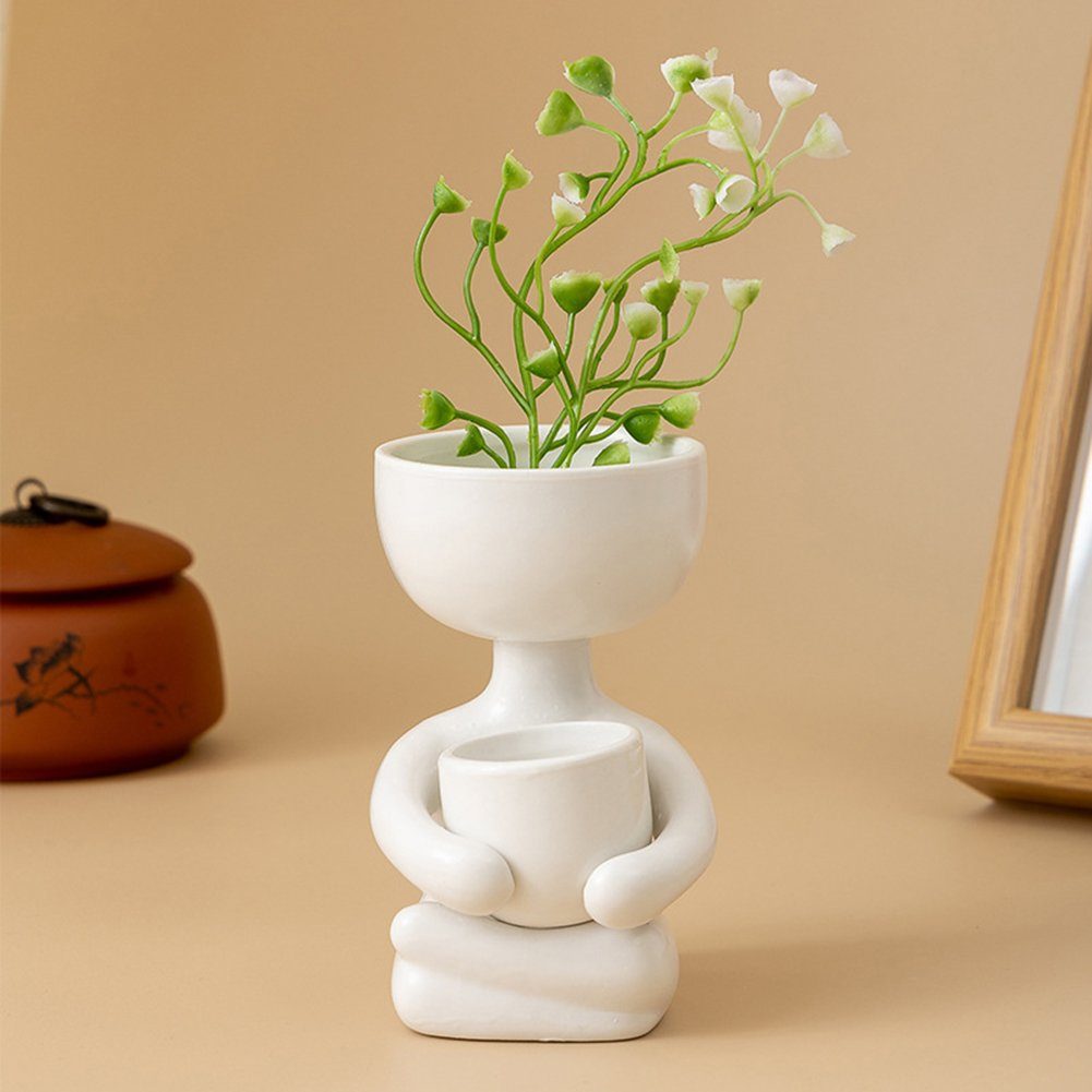 HAMÖWO Dekovase Keramik Mini Blumenvasen, Zuhause, Wohnzimmer, Weiß Büro Dekor Vase,für