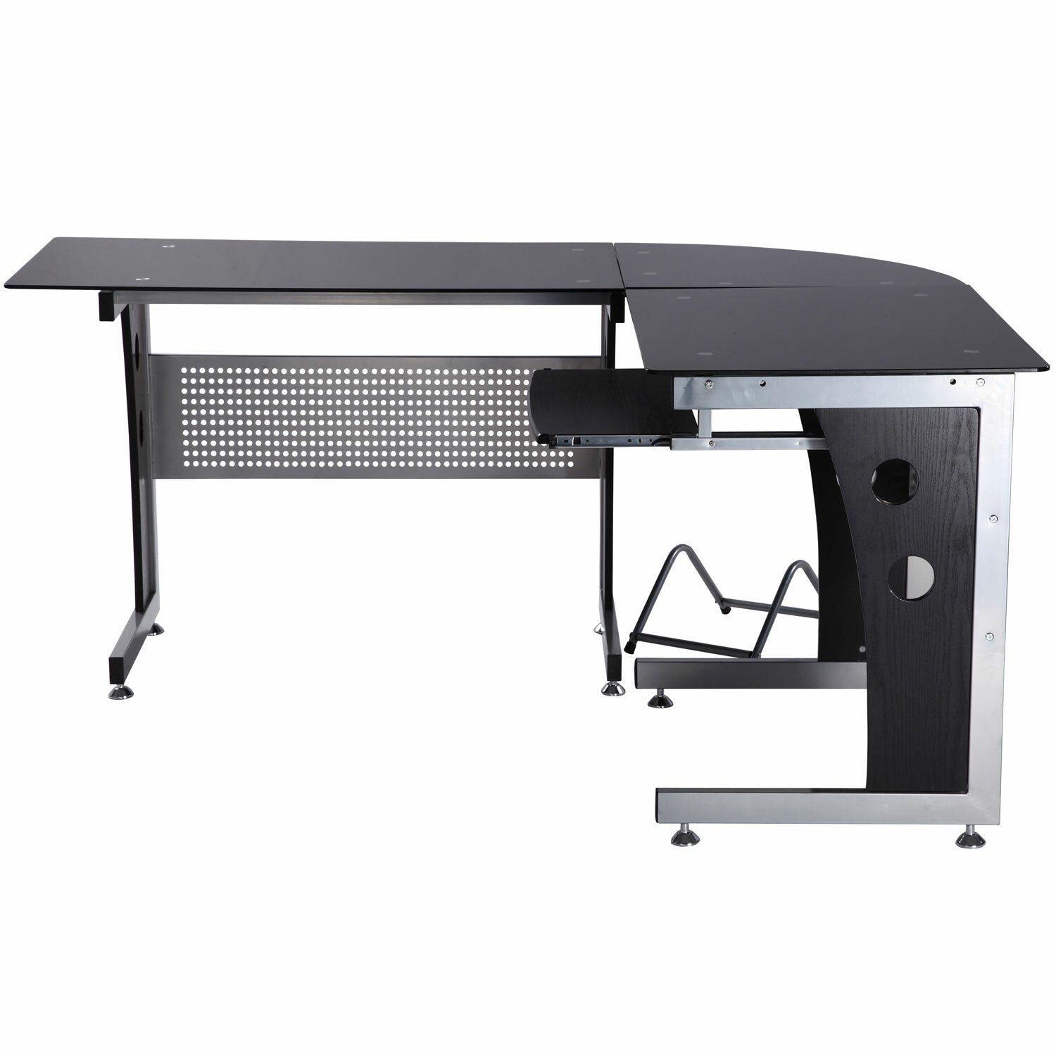 HOMCOM Computertisch Eckschreibtisch mit Sicherheitsglas günstig online kaufen