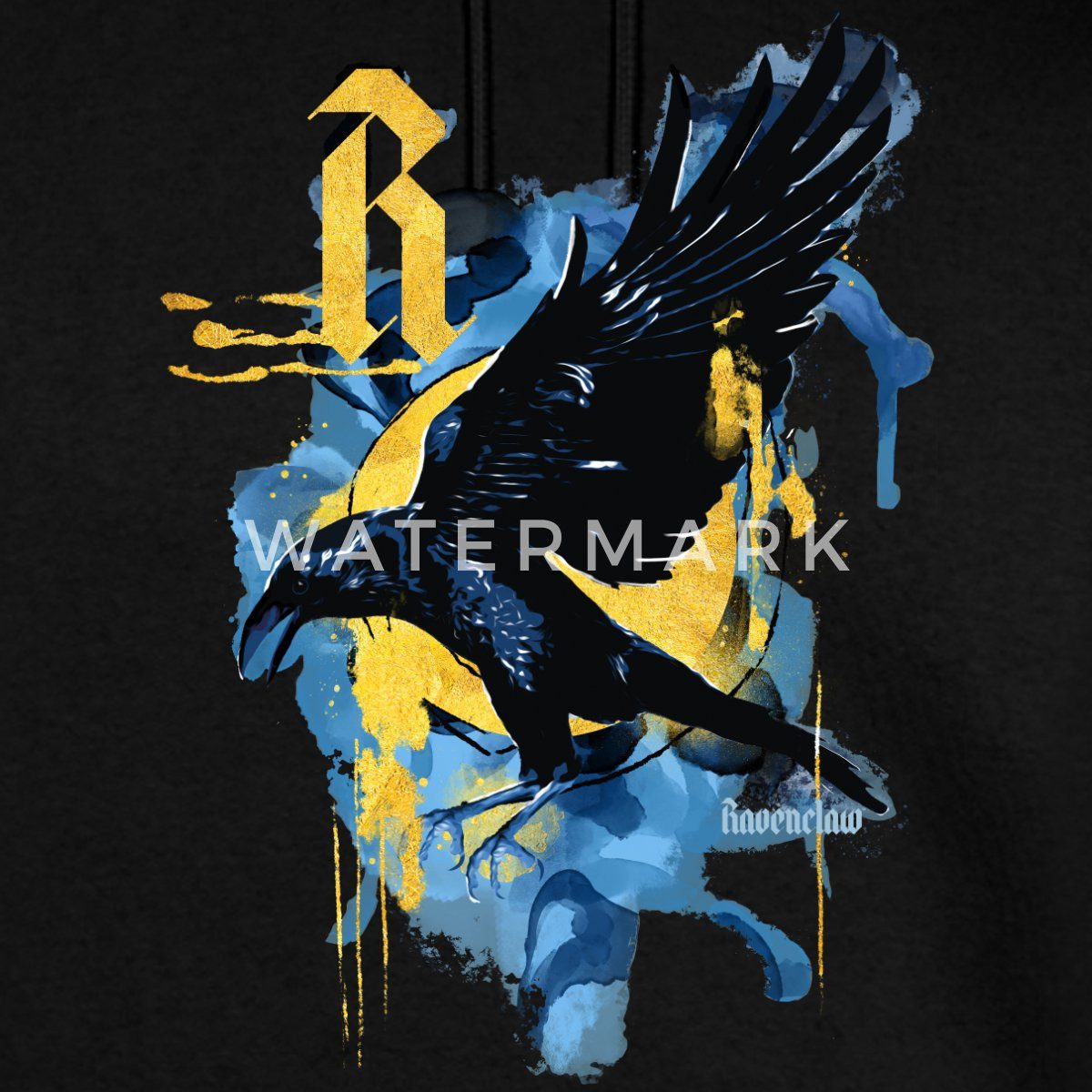 Spreadshirt Hoodie Harry Potter Haus Ravenclaw Rabe Herren Premium Hoodie (1-tlg)