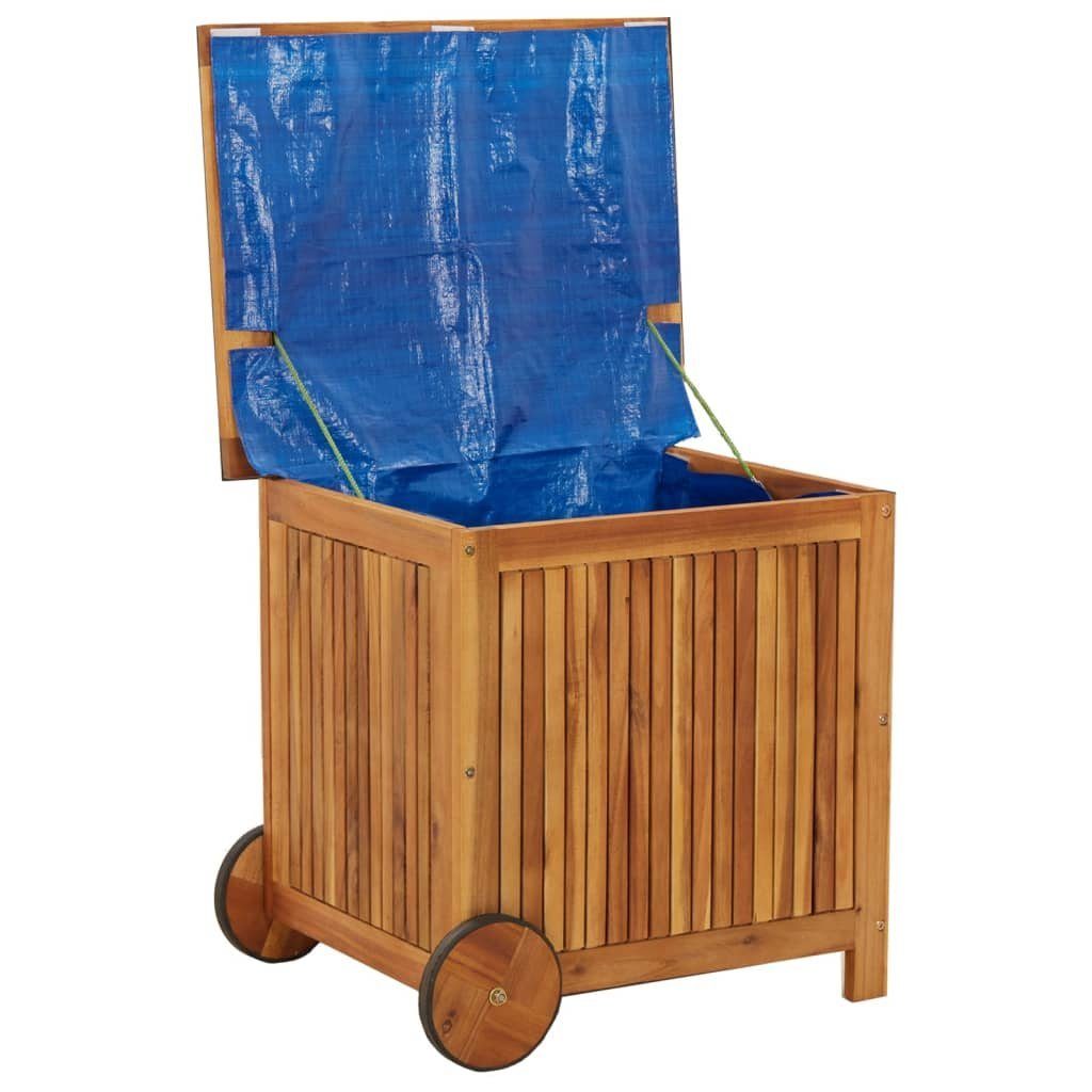 Gartenbox vidaXL Massivholz Akazie Gartentruhe cm 60x50x58 mit Rollen