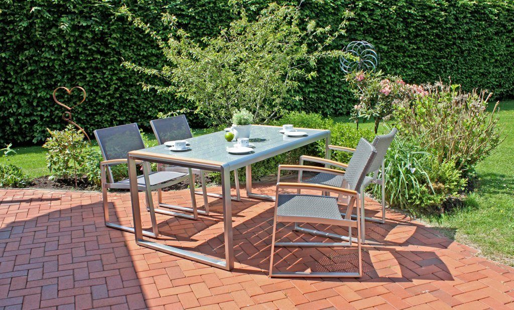 Garden Pleasure Garten-Essgruppe AVA, (7-tlg), robustes Tischdesign
