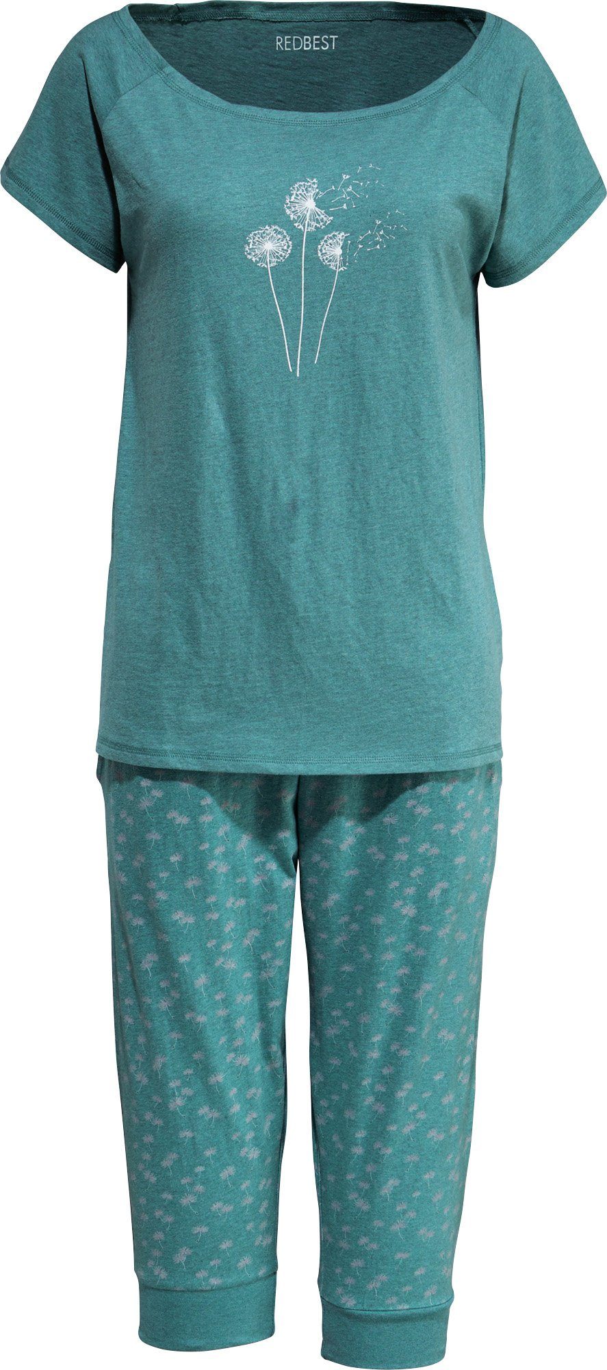 Blumen Single-Jersey Pyjama REDBEST Damen-Schlafanzug