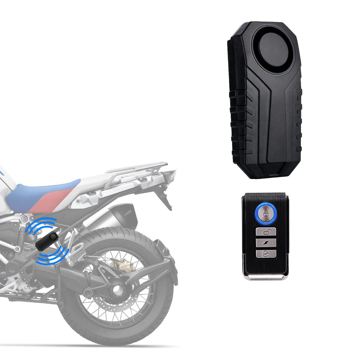 Tourtecs Alarmschloss Diebstahlschutz Alarm mit Fernbedienung Vibrationsalarm 113Db DA1