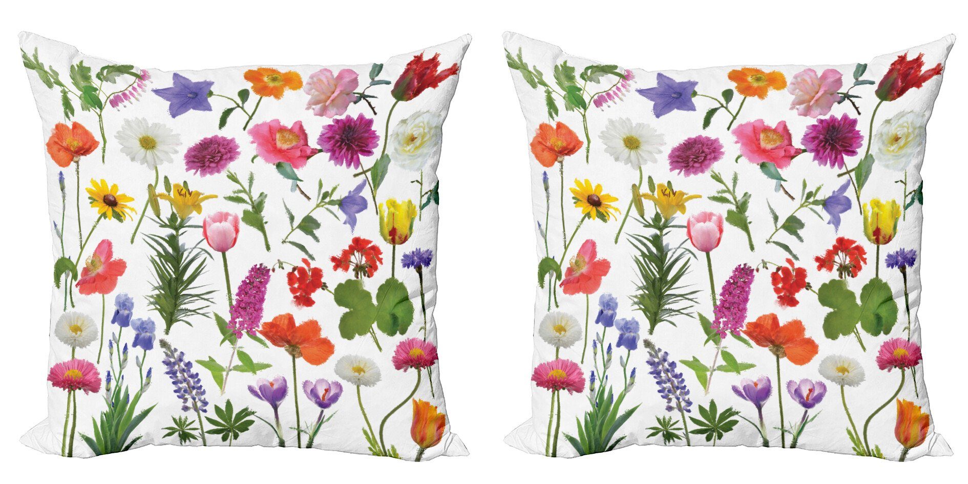 Abakuhaus Подушкиbezüge Modern Accent Doppelseitiger Digitaldruck, (2 Stück), Blume Farbige Rosen Tulpen