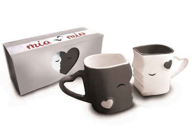 MiaMio Kaffeeservice »MIAMIO - Kaffeetassen/Küssende Tassen Geschenk Set« (2-tlg), Keramik