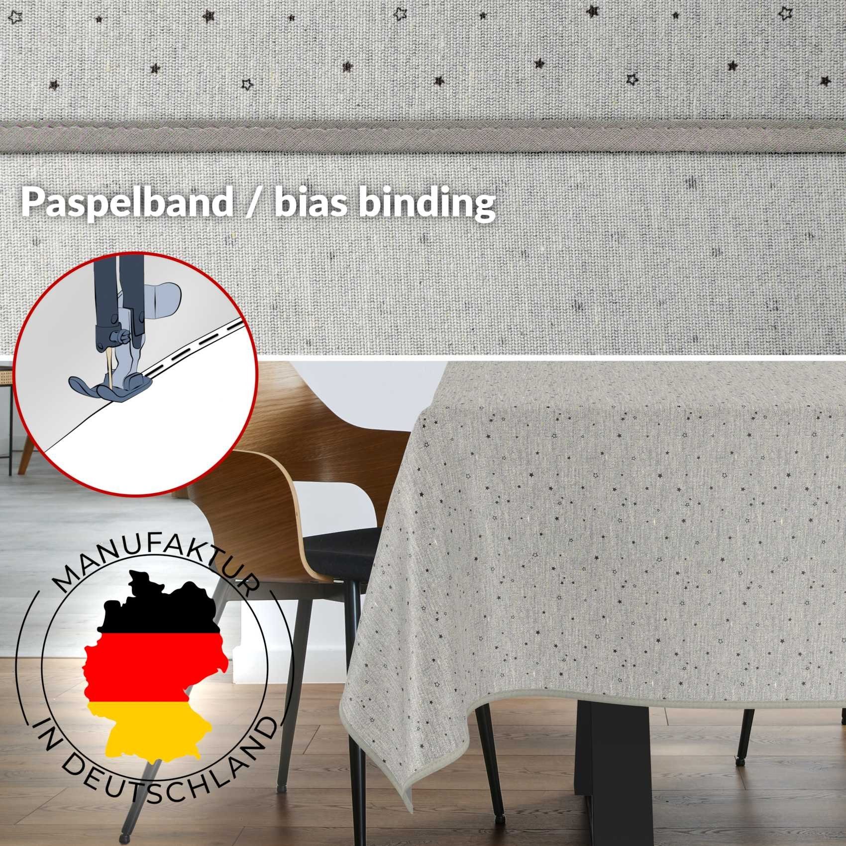 ANRO Tischdecke aus Stoff mit Exclusivem Motiv wasserabweisend Tischtuch Tischwäsche (Einzelstück 1-tlg), mit Acryl Beschichtung