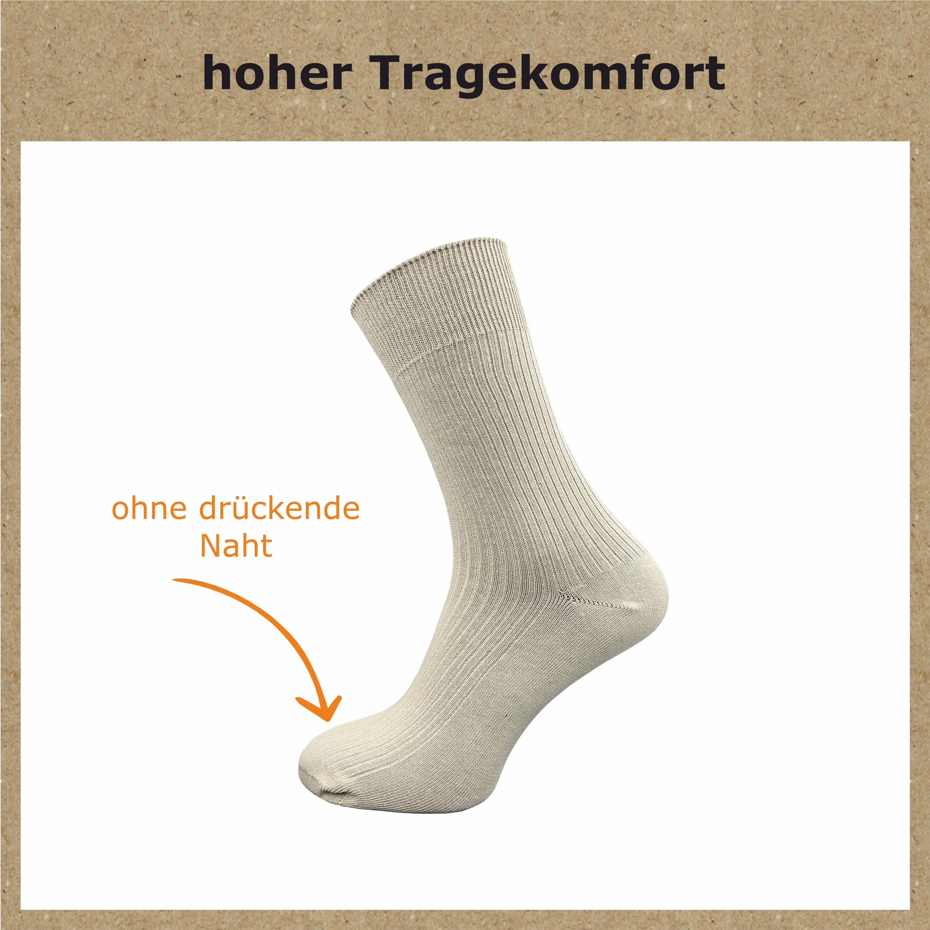 GAWILO Basicsocken für Herren aus 100% Baumwolle - ohne Gummi - ohne drückende Naht (12 Paar) in schwarz, weiß & blau - für Preisbewusste in ansprechender Qualität