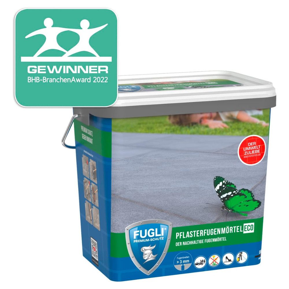 FUGLI® Fugenmörtel Pflasterfugenmörtel Eco, 12,5 kg, Verfugung von Pflaster-, Platten- und Klinkerflächen