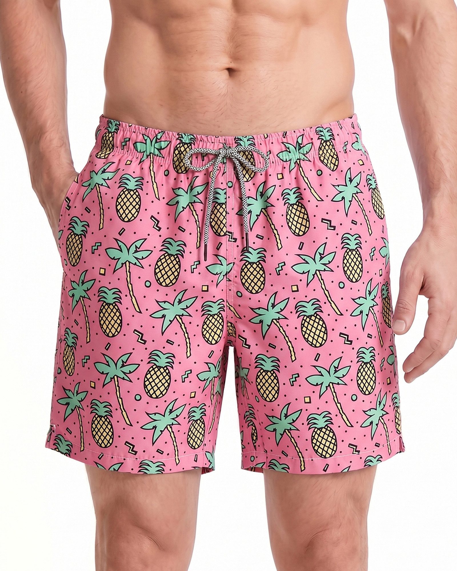 MaaMgic Shorts Herren mit Mesh-Futter kurze Hose schnelltrocknend Badehose lang (1-tlg)