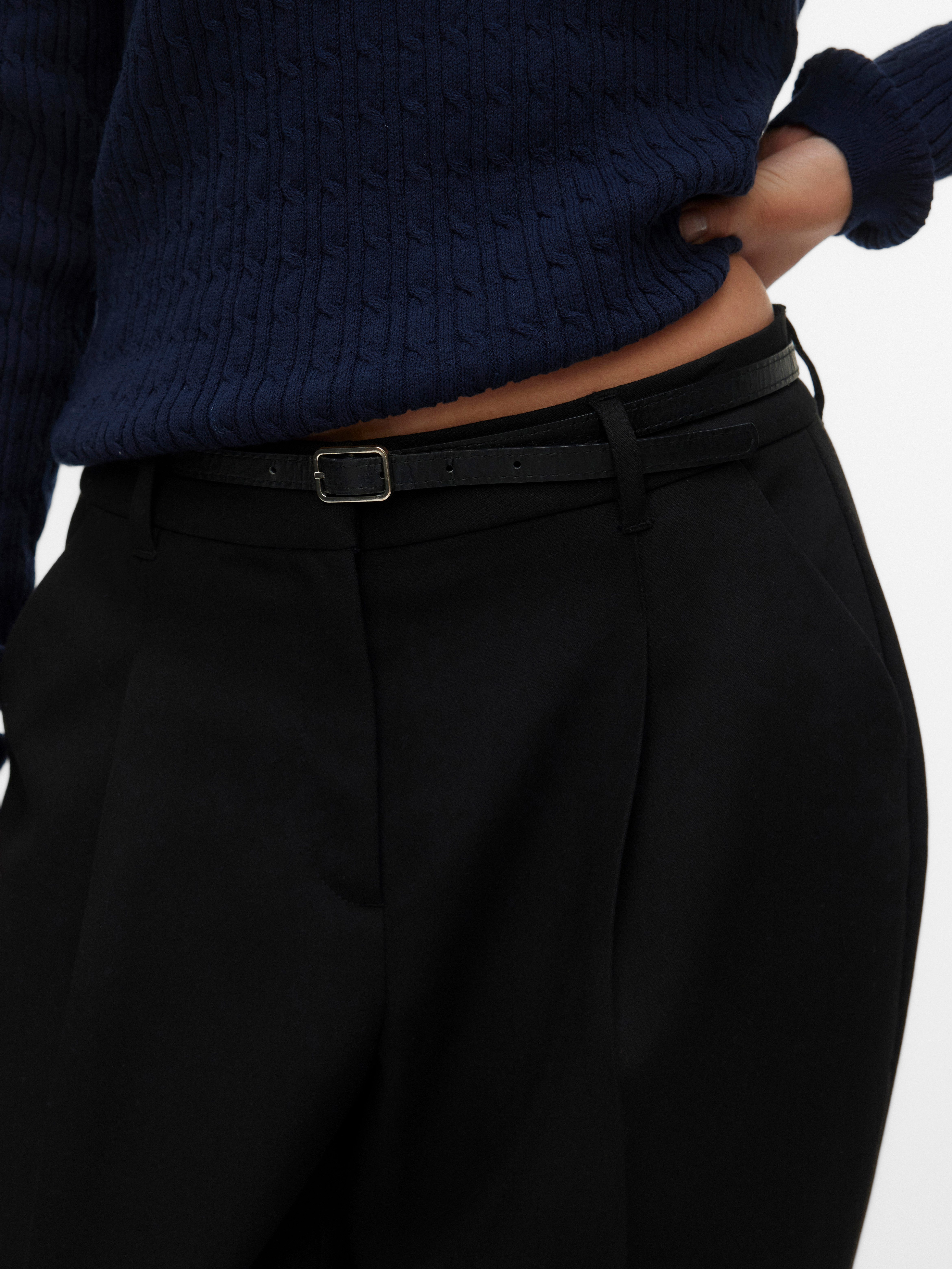 Vero Moda Anzughose VMELMA MW BARREL BELT ANKLE PANT NOOS