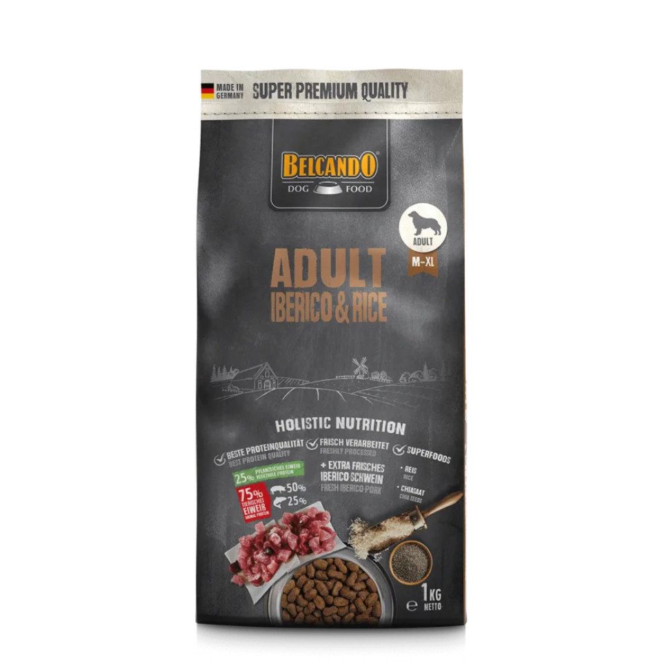 Belcando Adult Iberico Rice - hochwertiges Trockenfutter mit Iberico Schwein, Trockenfutter für: Hunde
