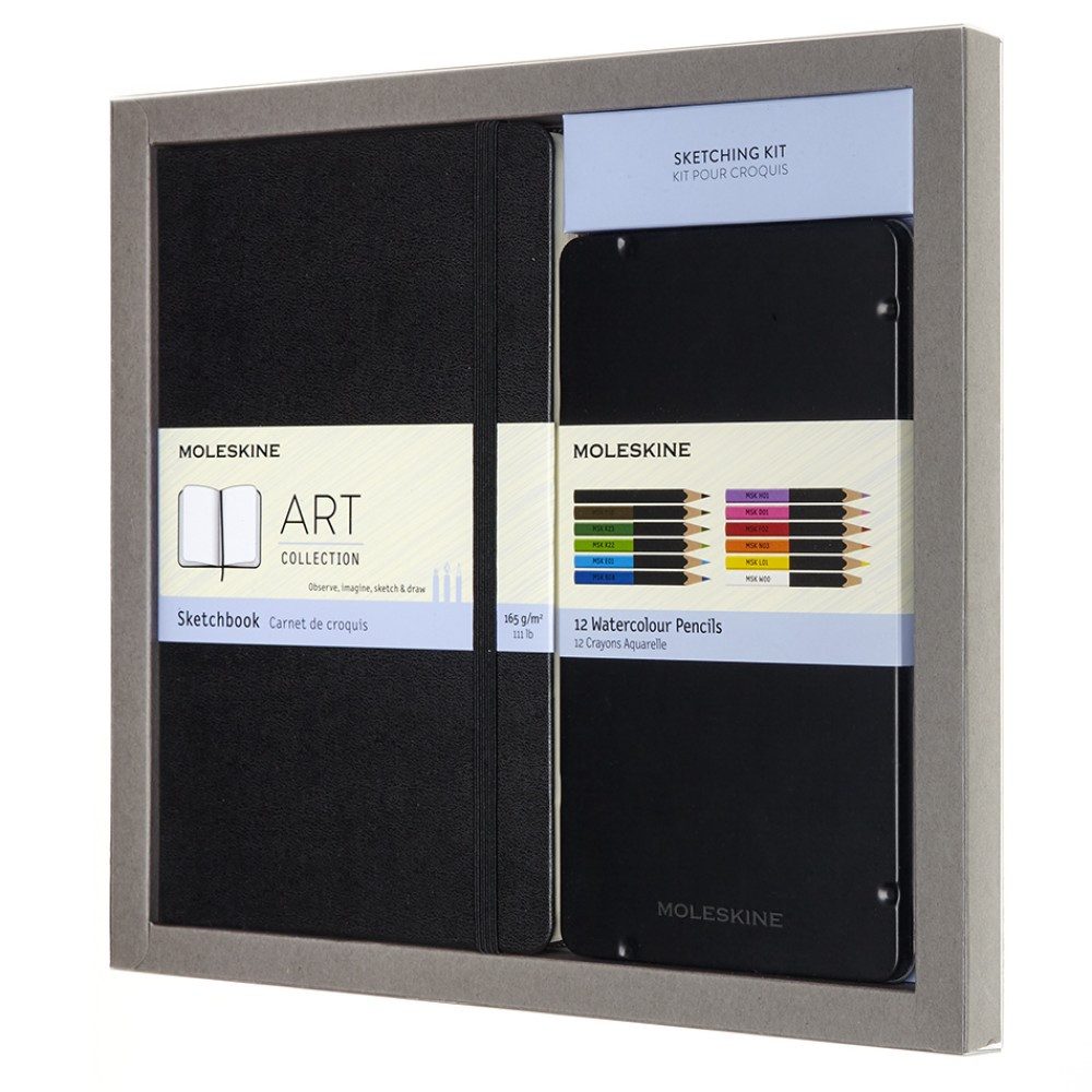 MOLESKINE Notizbuch Skizzenbuch & Aquarellstifte im Set