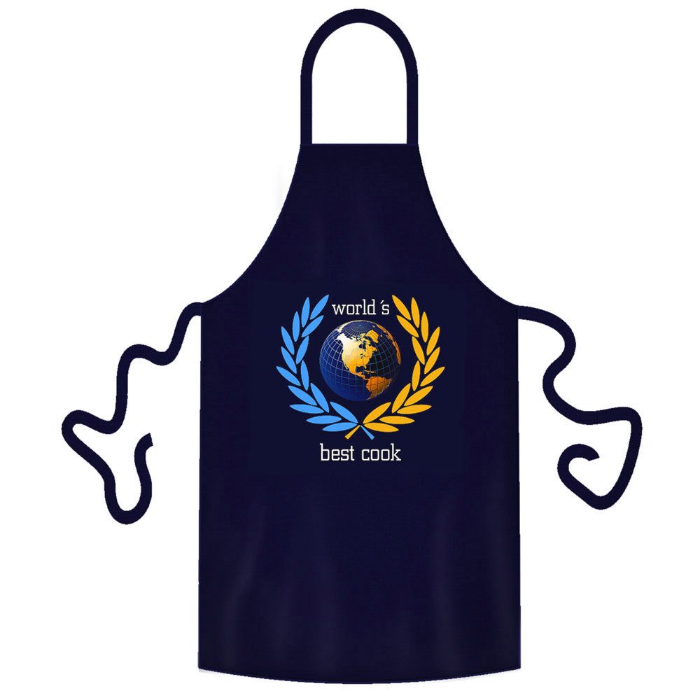 teprovo Grillschürze Kochschürze Schürze 116cm Dunkelblau world's best cook, (1-tlg., integrierte Taschen), mit Motiv und Spruch