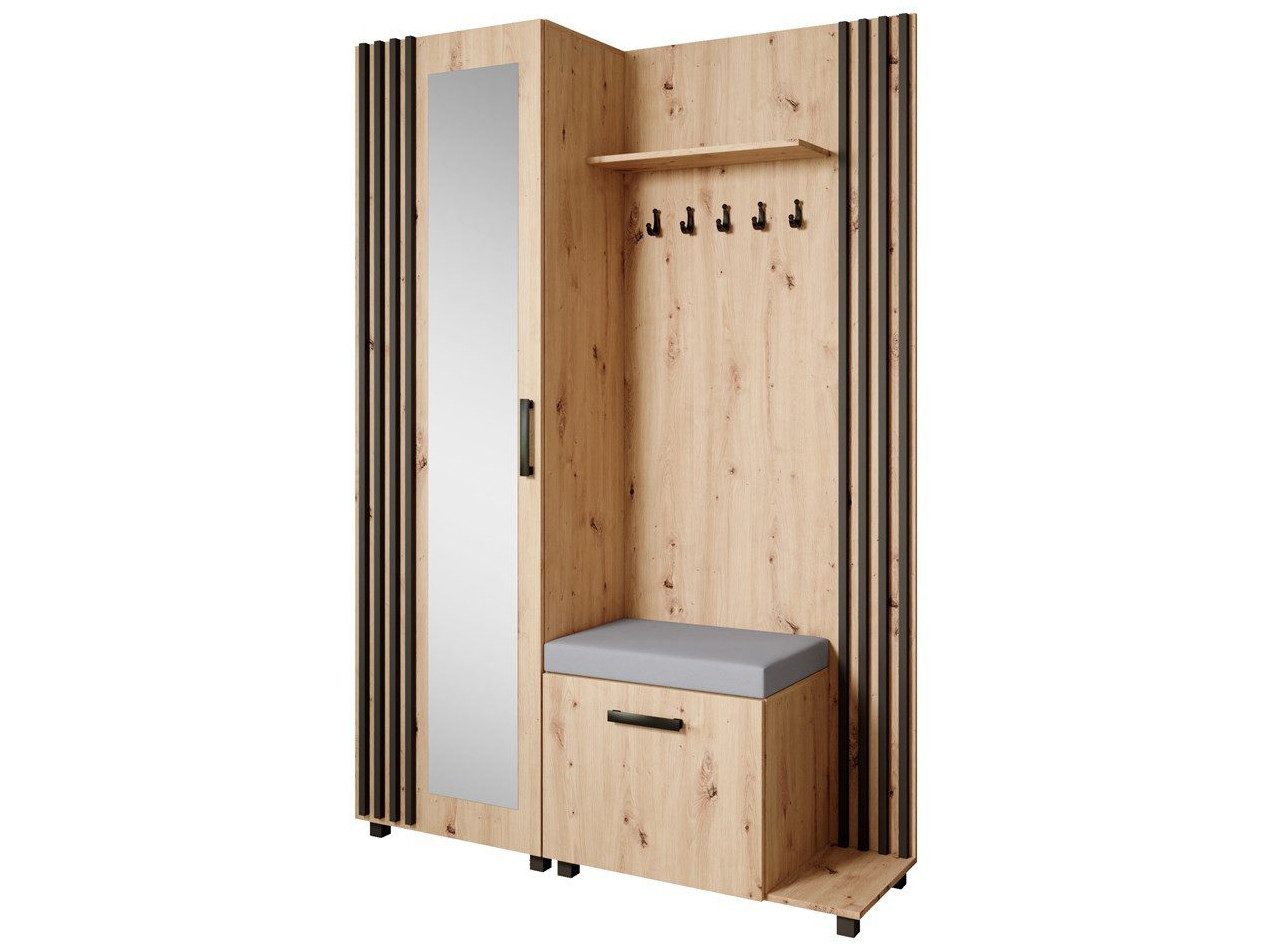 Beautysofa Garderoben-Set Livia – Design, Funktion und Ordnung in Perfektion, (Geräumiger Schuhschrank, mit praktischer Kleiderstange)