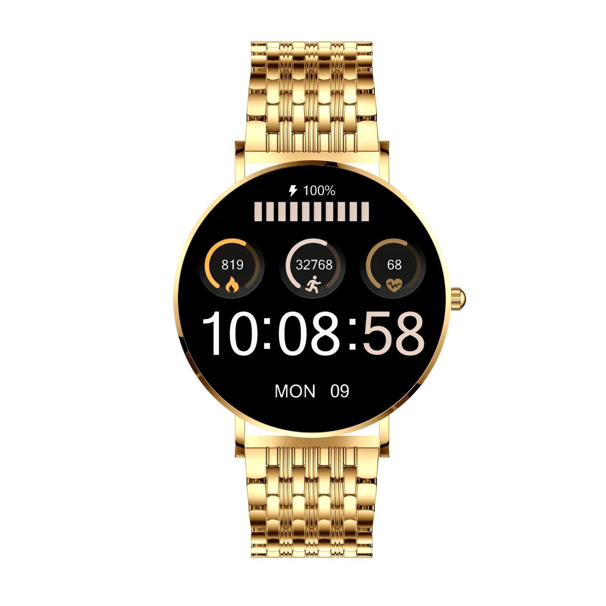 XCOAST SIONA2 ultraflache Damen Smartwatch (4,2 cm) AMOLED, Frauen Smartwach, Armbanduhr, 1-tlg., Edelstahl, dezente Damen Smart Watch, 7 Tage Akku, Blutdruck, Puls, Sport