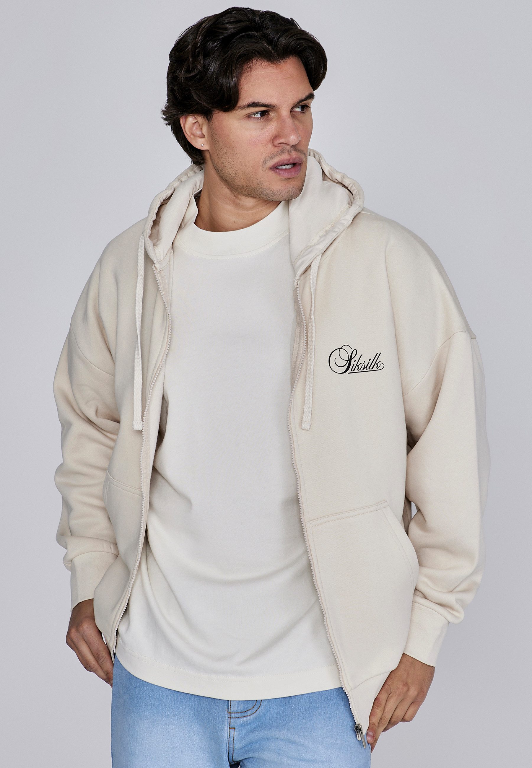 Siksilk Hoodie SikSilk Herren-Essentials-Hoodie mit durchgehendem Reißversc günstig online kaufen