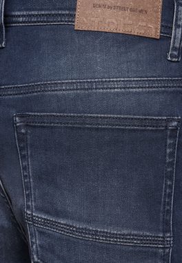 STREET ONE MEN Regular-fit-Jeans in dunkelblauer Waschung