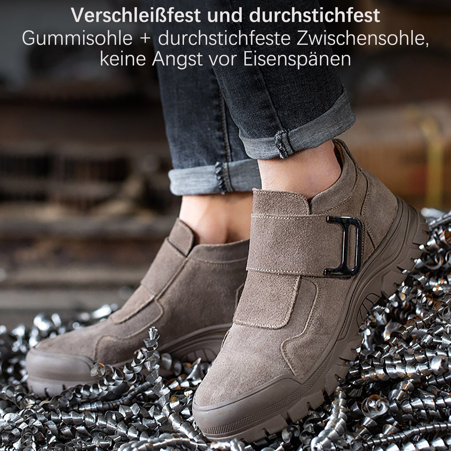 Schutzschuhe Sicherheitsschuh Stahlkappe Grau Arbeitsschuhe Funkensicher Daisred