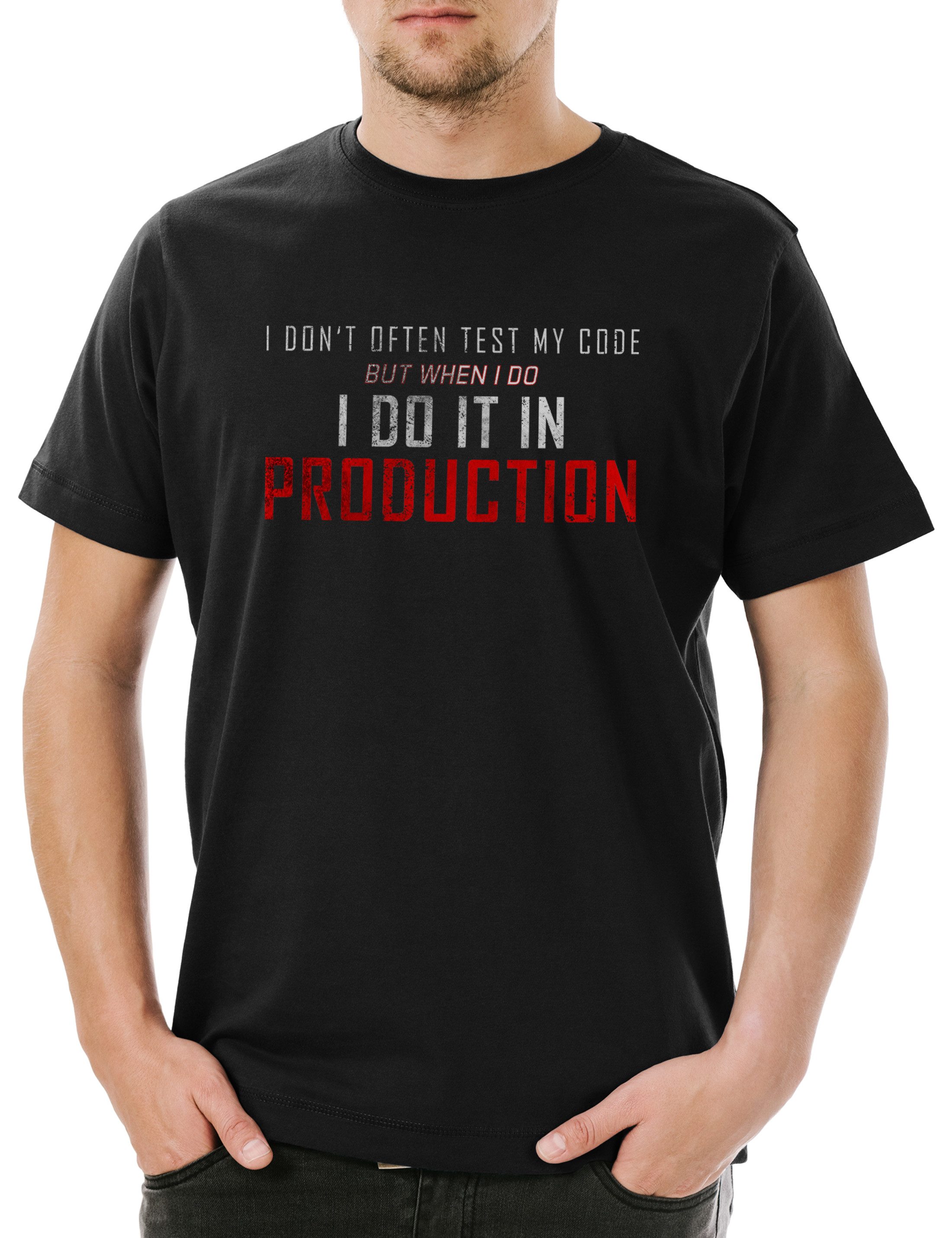Print-Shirt I Don't Often Test My Code Herren T-Shirt Production Testing TIP