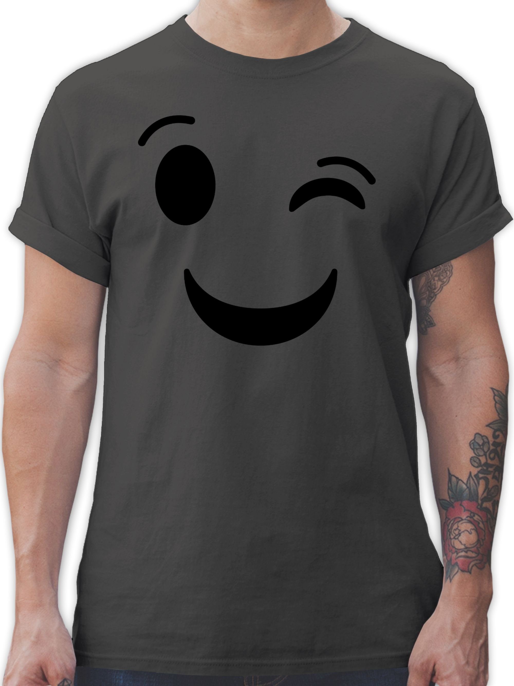 T-Shirt Zwinker Emoticon Karneval I Zwinkern I Zwinker Gesicht