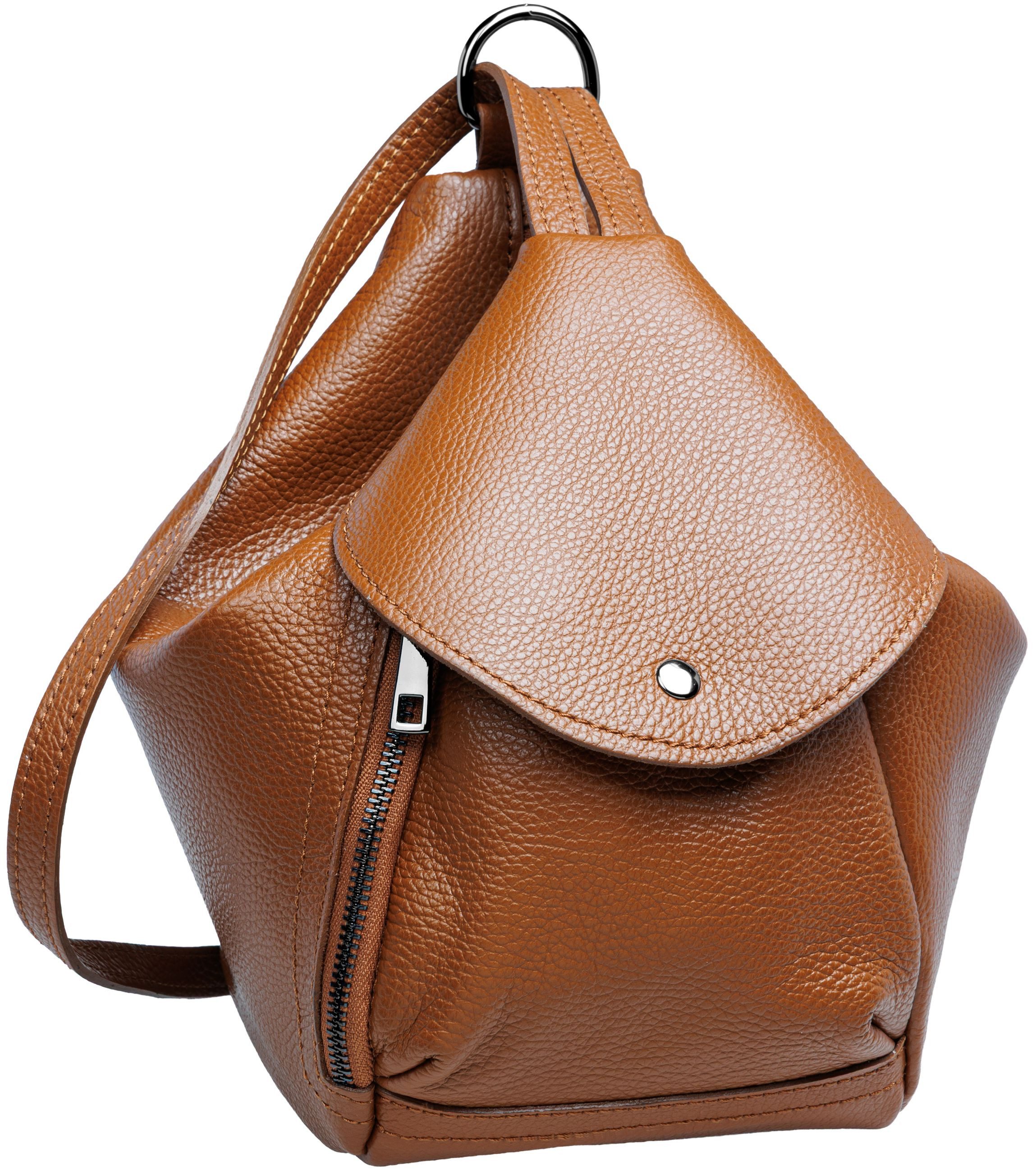 Caspar Cityrucksack 2in1 Leder Schultertasche Damen günstig online kaufen