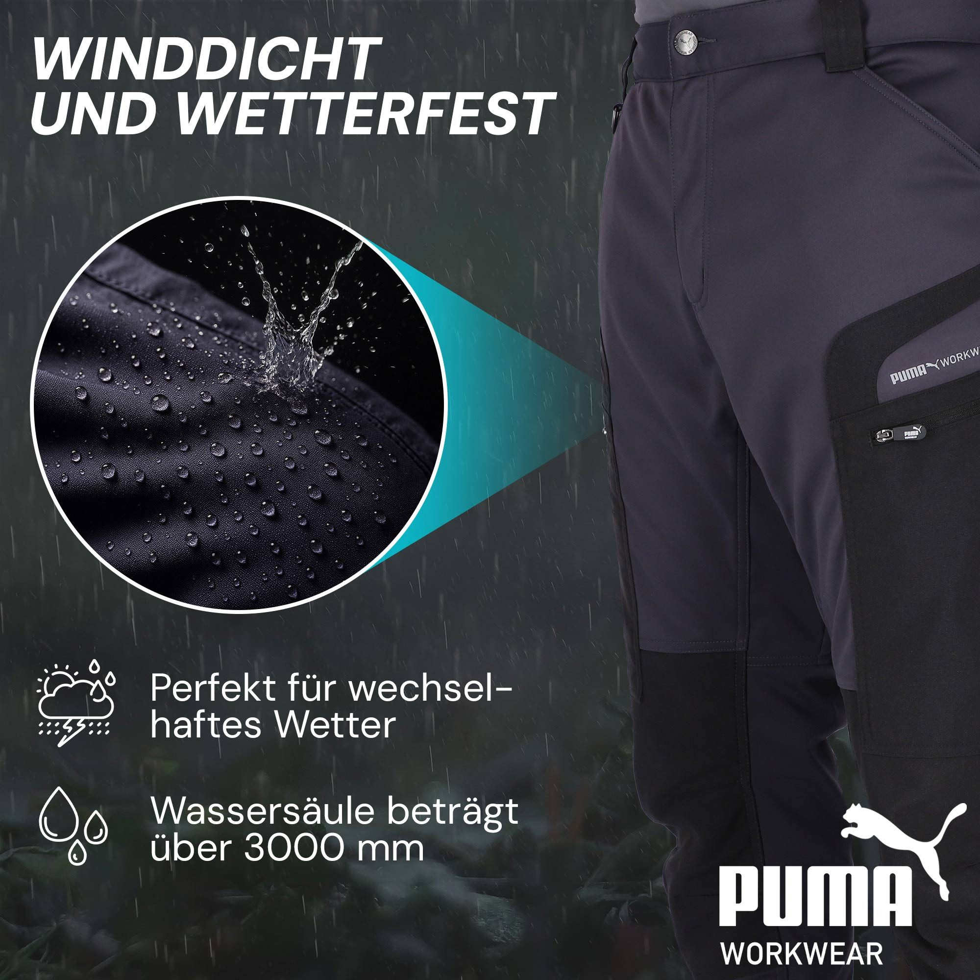 PUMA Workwear Arbeitshose ProOne Alpine gefütterte Hosen Herren - Outdoor Hosen für Herren Winddichte, Wasserabweisende & elastische Arbeitshose für den Winter