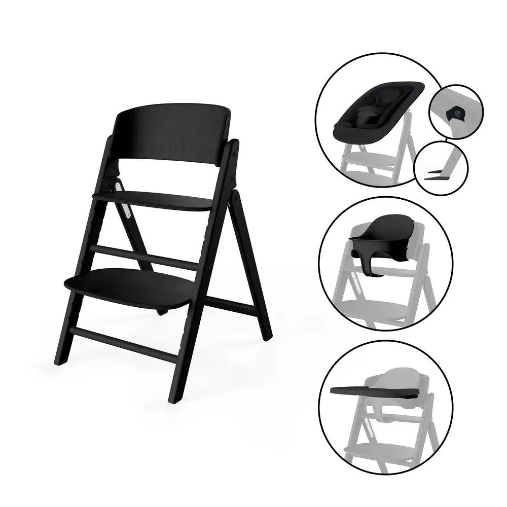 Columbus Hochstuhl Hochstuhl CLICK&FOLD 4in1 Stunning Black, black