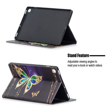 Wigento Tablet-Hülle Für Samsung Galaxy Tab S7 /Tab S8 Motiv 62 Tablet Tasche Kunst Leder Hülle Etuis