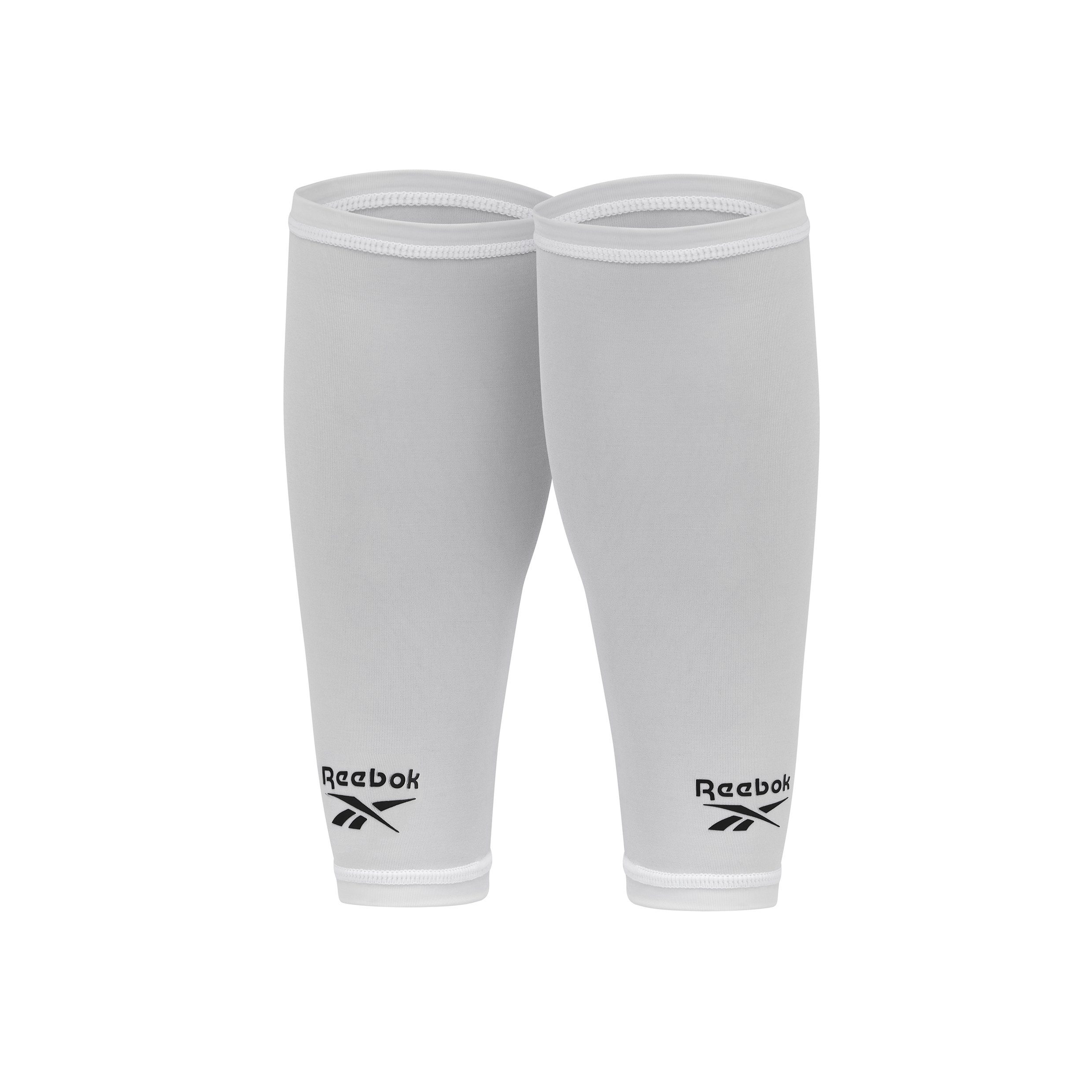 Reebok Bandage Calf Sleeves, Weiß, Hilft bei der Temperaturregulierung für weniger Reizungen