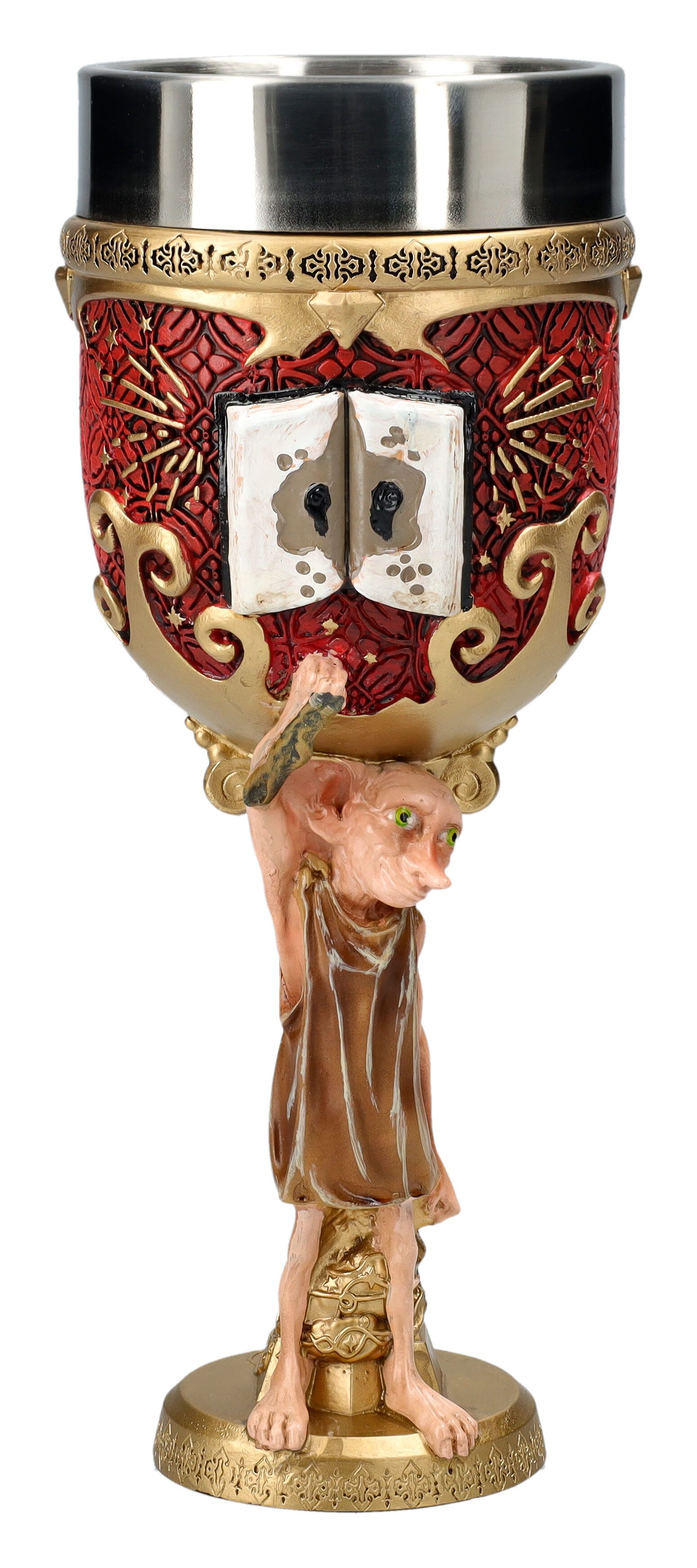 Figuren Shop GmbH Becher Dobby Figur – Harry Potter Trophäen Kelch Sammlerobjekt 19cm Weinkelch, Kunststein (Polyresin), Edelstahl