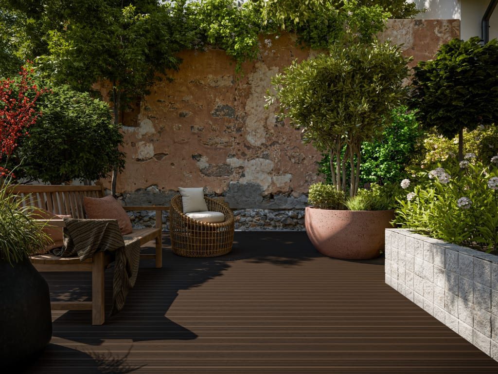 Belladoor Terrassendielen Belladoor WPC Terrassendiele BPC Dunkelbraun wetterfest, BxL: je 14.3x400 cm, 20 mm Stärke