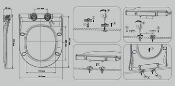 Primaster WC-Sitz Primaster WC-Sitz mit Absenkautomatik Memphis weiß, Abnehmbar Absenkautomatik Beleuchtet